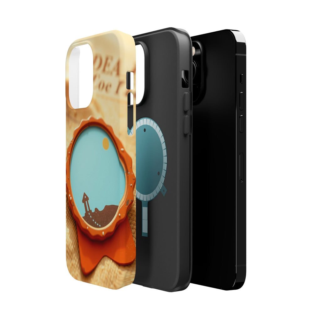 iPhone Burnt Orange And Sand Retro Travel Badge Soft Finish Everyday Case · iPho