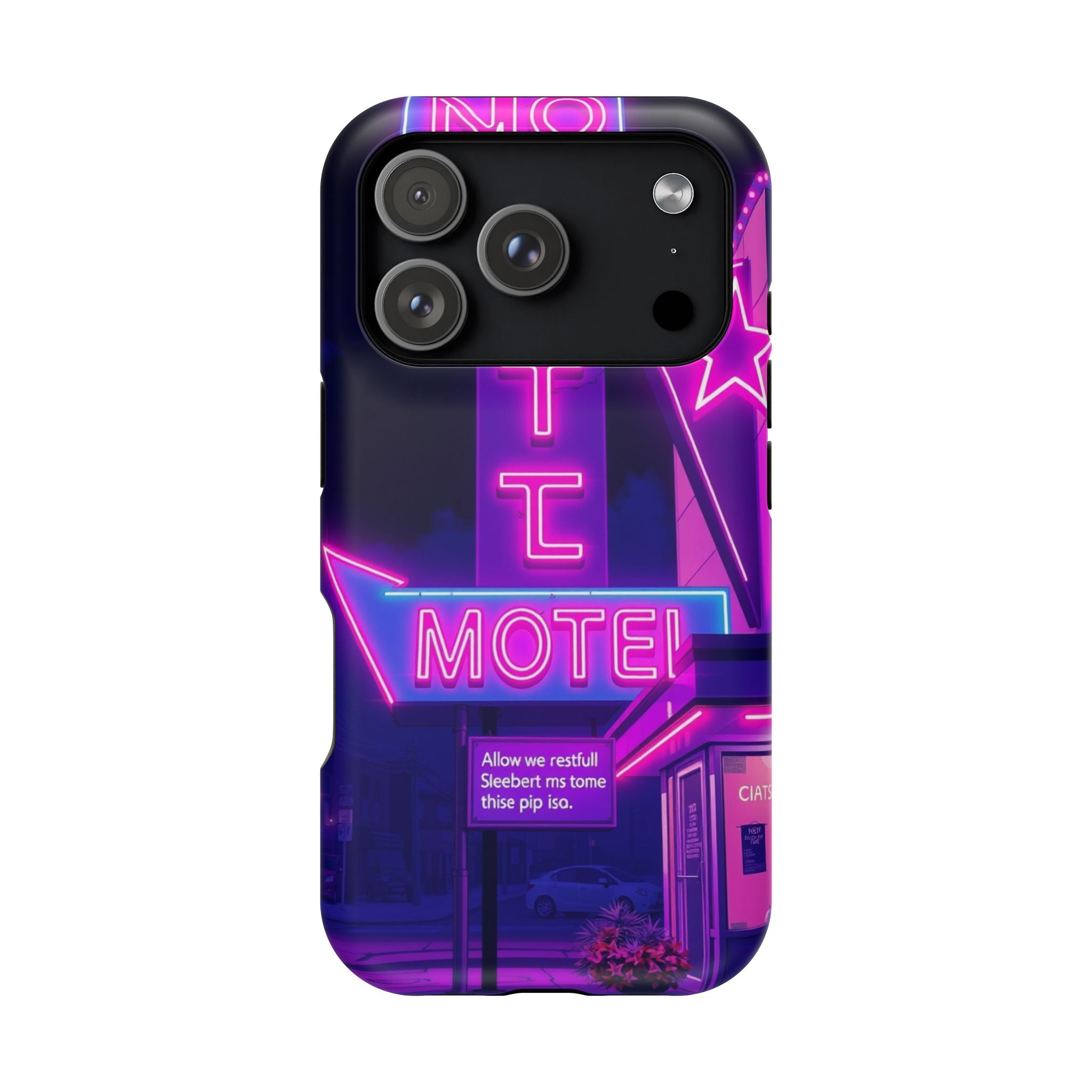 iPhone Neon Sign Motel Enchanted Art Slim Everyday Designer Case · iPhone Case