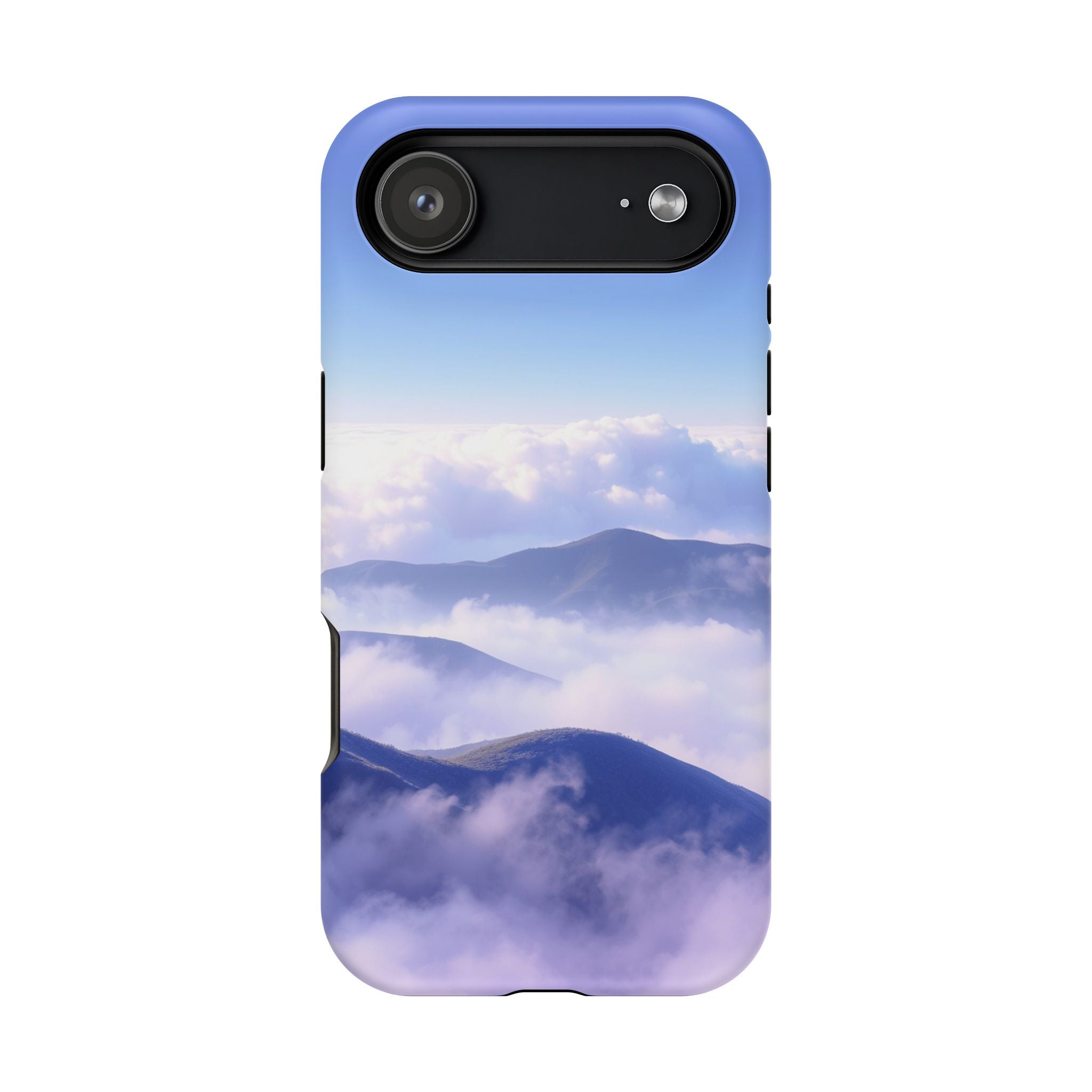 iPhone Dreamy Fog Rolling Over Hills Design Soft iPhone 20 Finish · iPhone Case