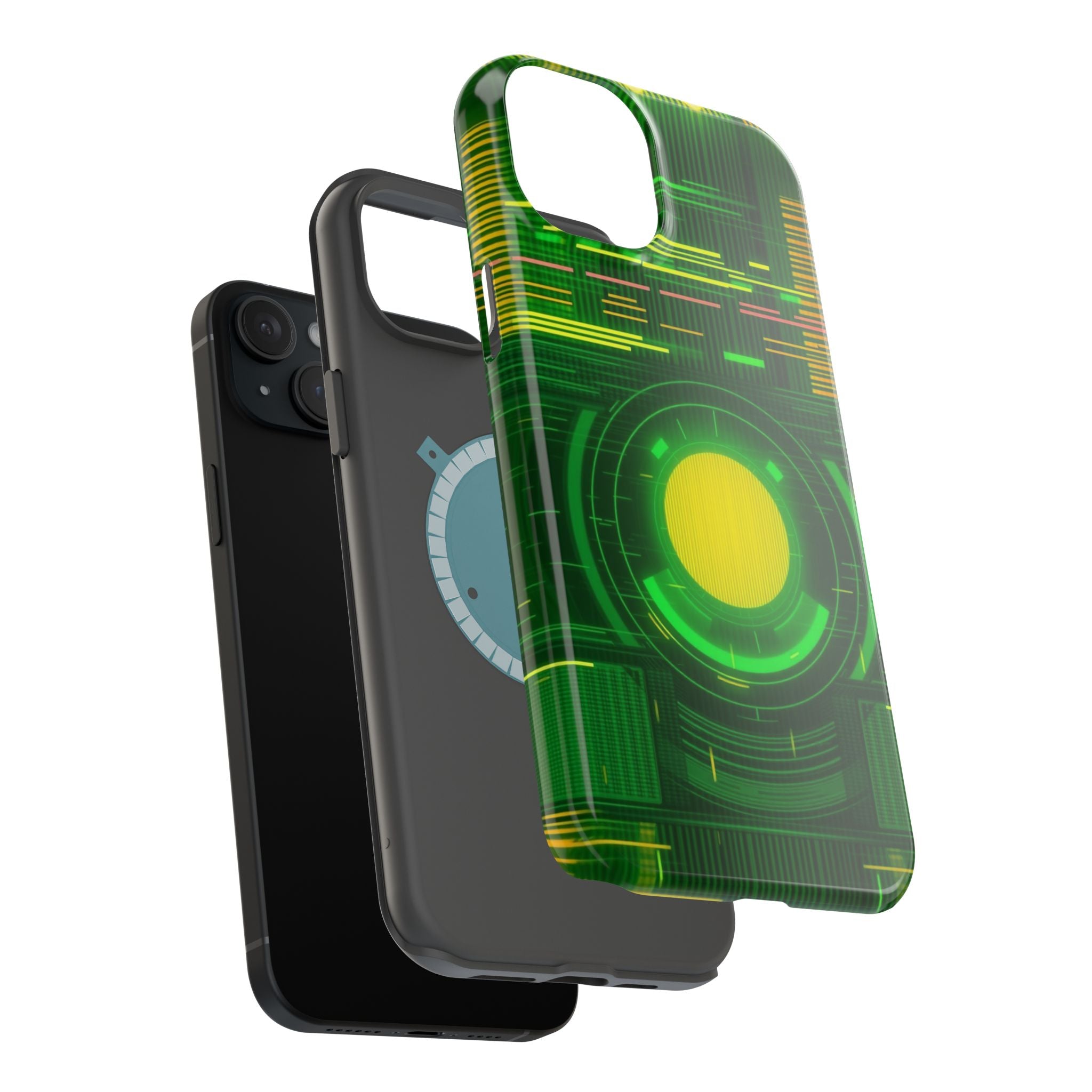 iPhone Emerald Green And Gold VHS Static Slim Everyday Designer Case · iPhone Ca