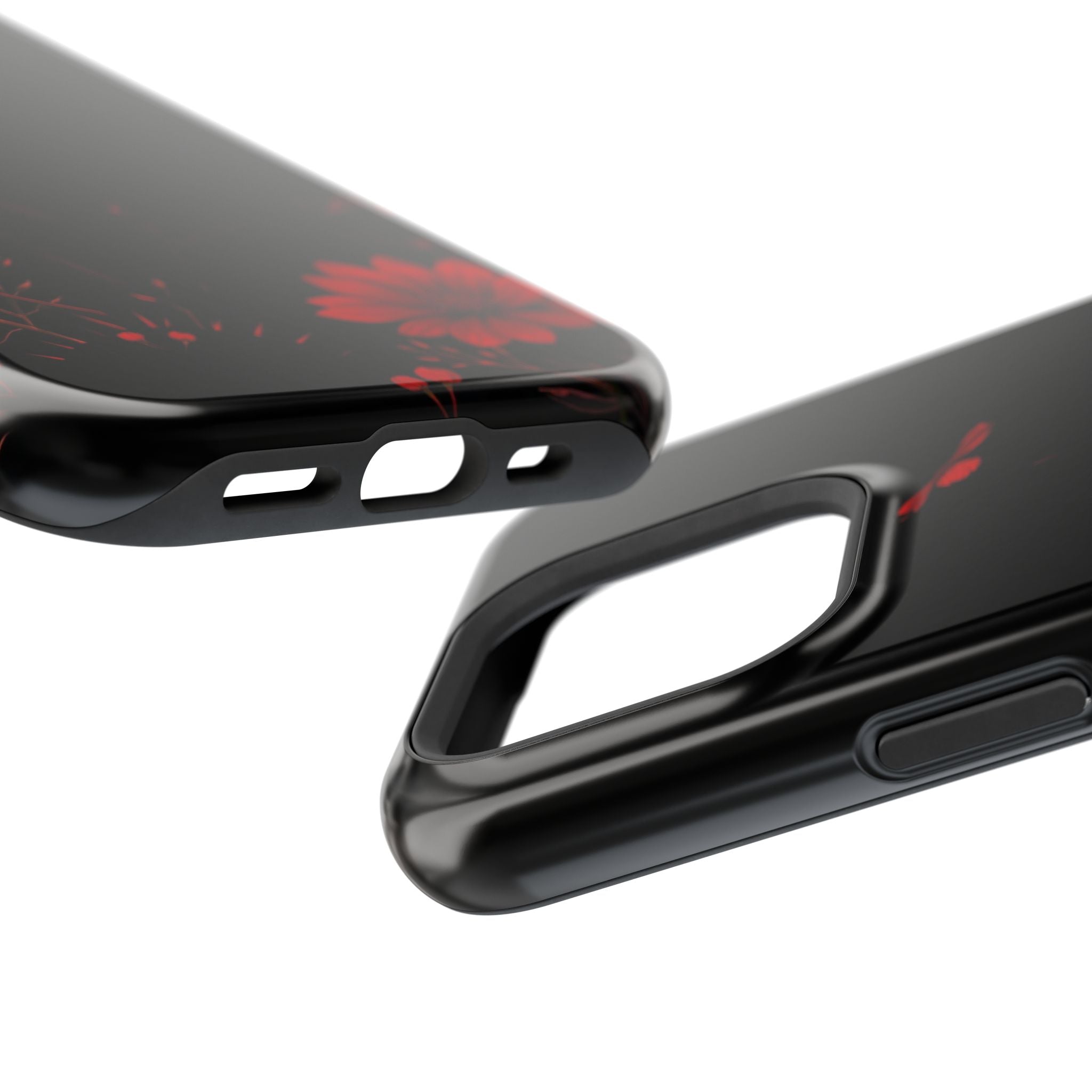 iPhone Black And Crimson Desert Flower Slim Everyday Designer Case · iPhone Case