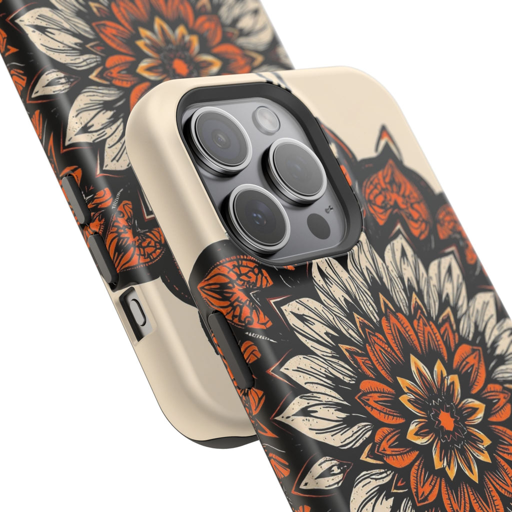iPhone Burnt Orange And Sand Floral Mandala Slim Snap Cas Carry Case · iPhone Ca