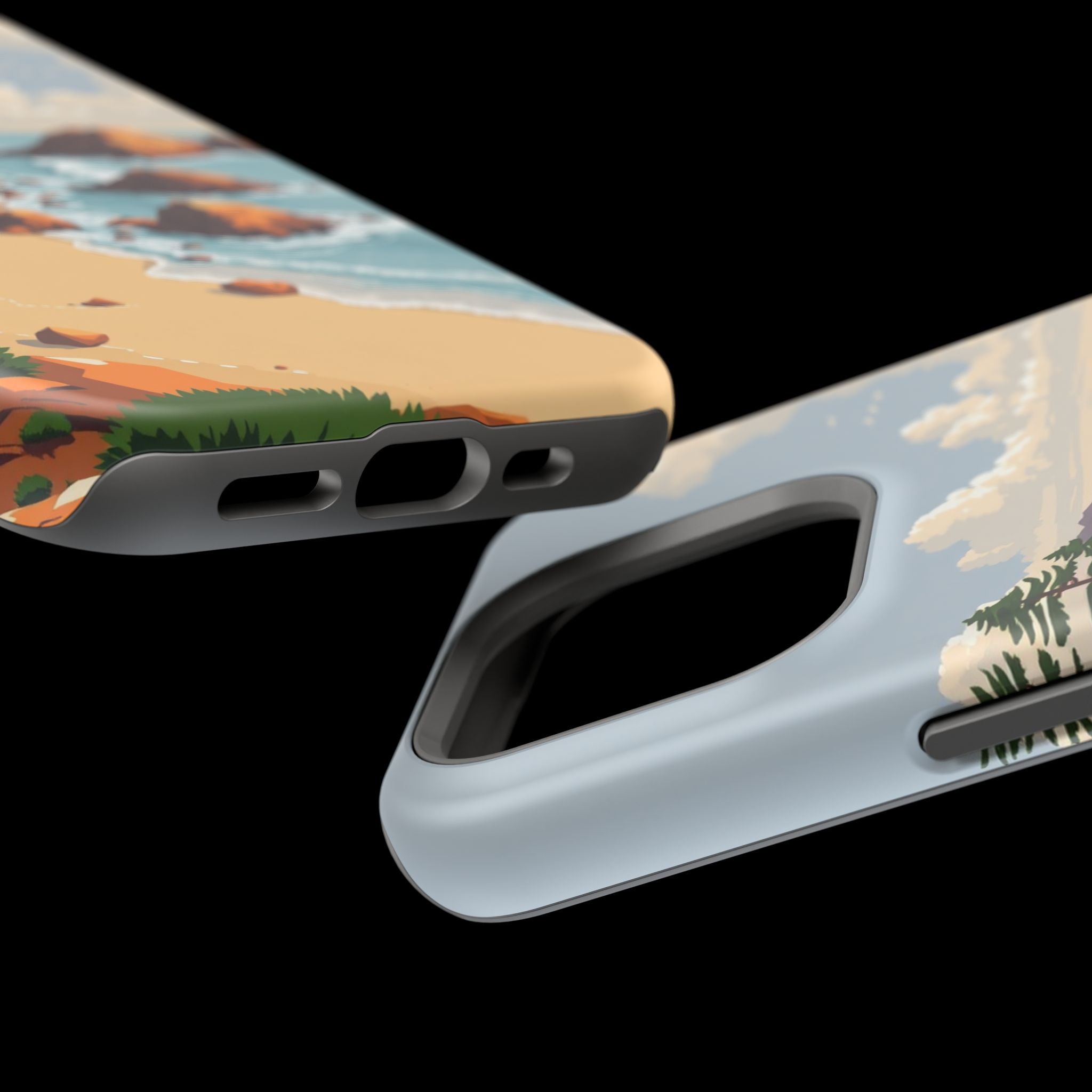 iPhone Mustard And Rust Pebble Beach Slim Everyday Designer Case · iPhone Case