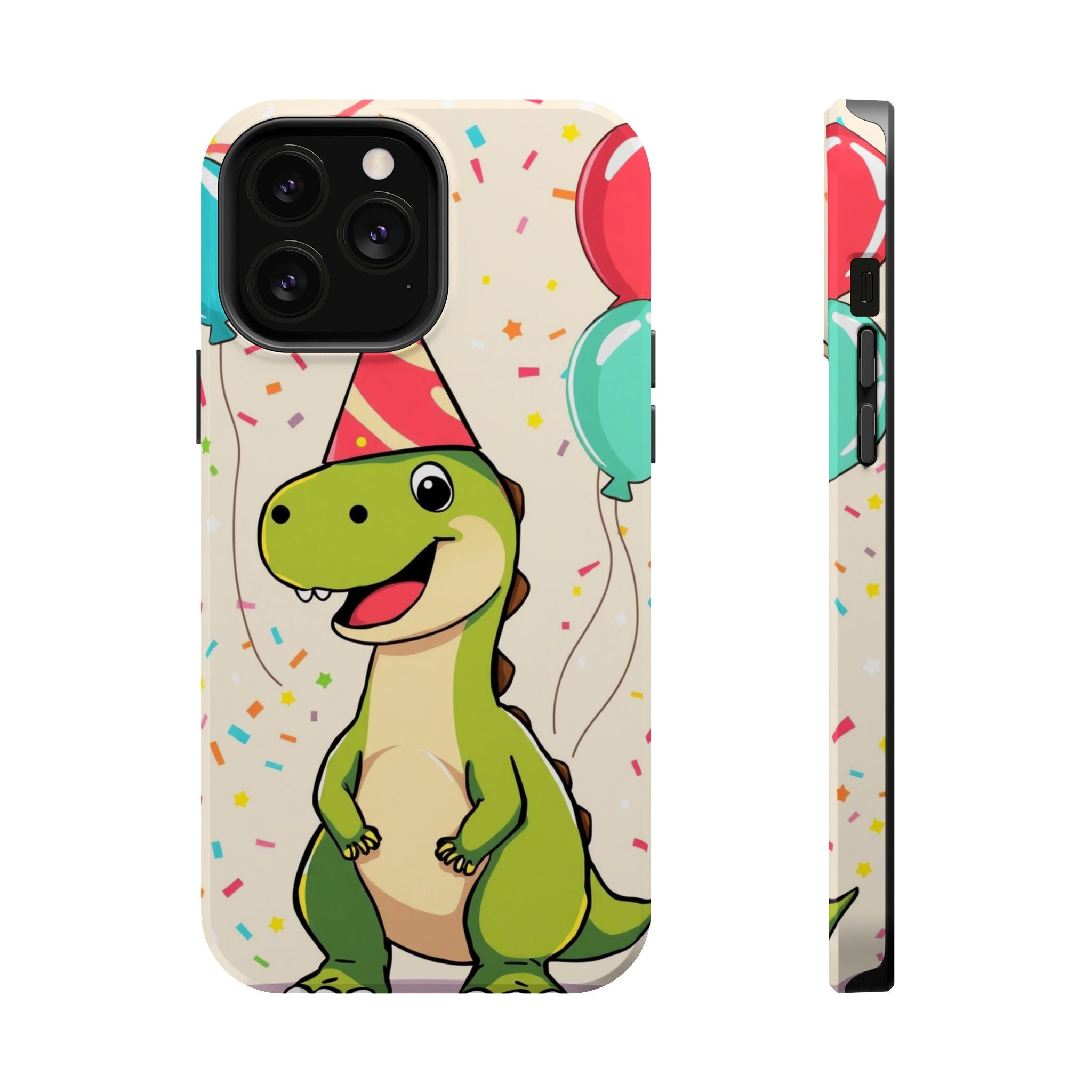 iPhone Dino with Party Hat Kids Fun Phone Case Gift Slim Snap Case · iPhone Case