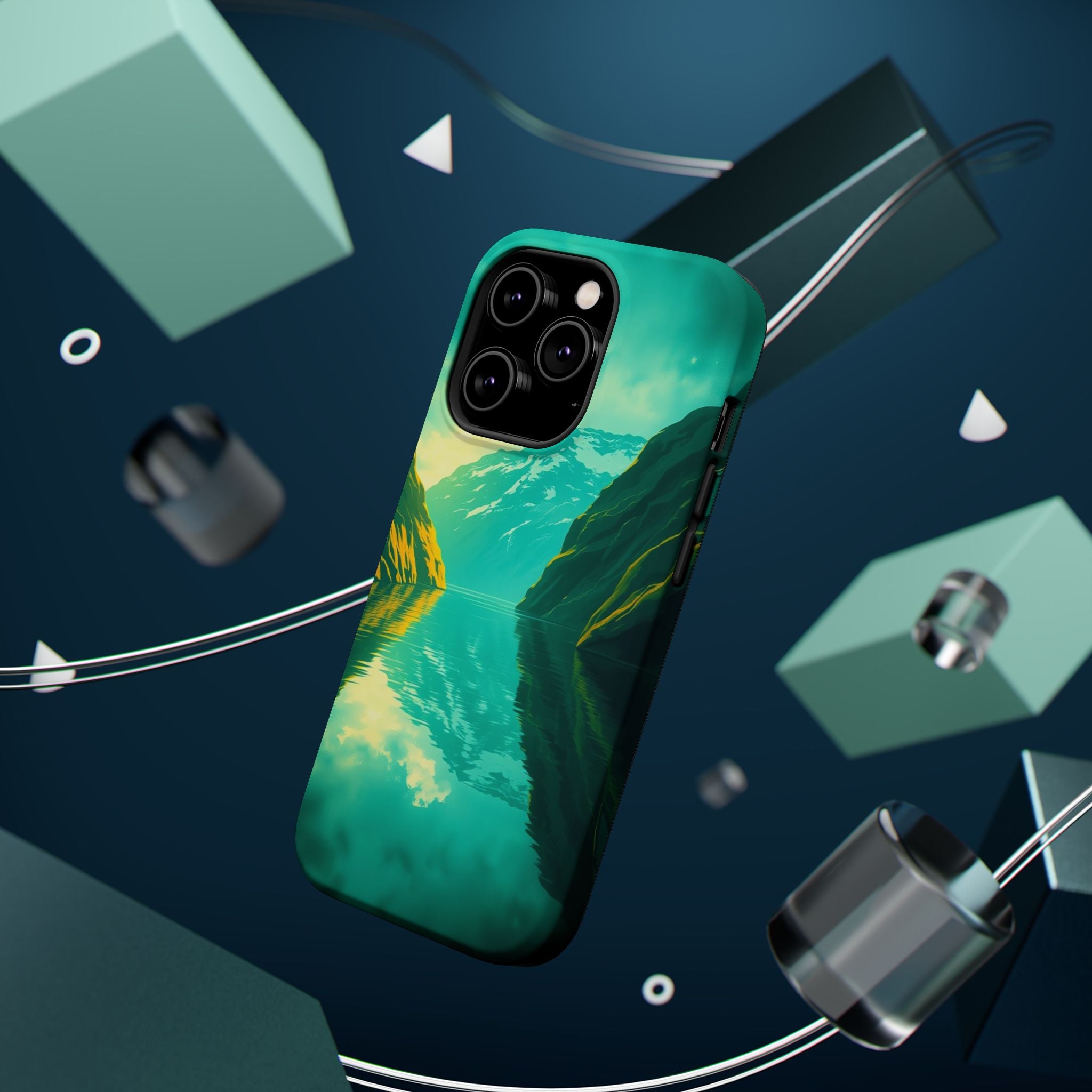 iPhone Fjord Reflection Bold Art Bold Modern Everyday Snap Case · iPhone Case