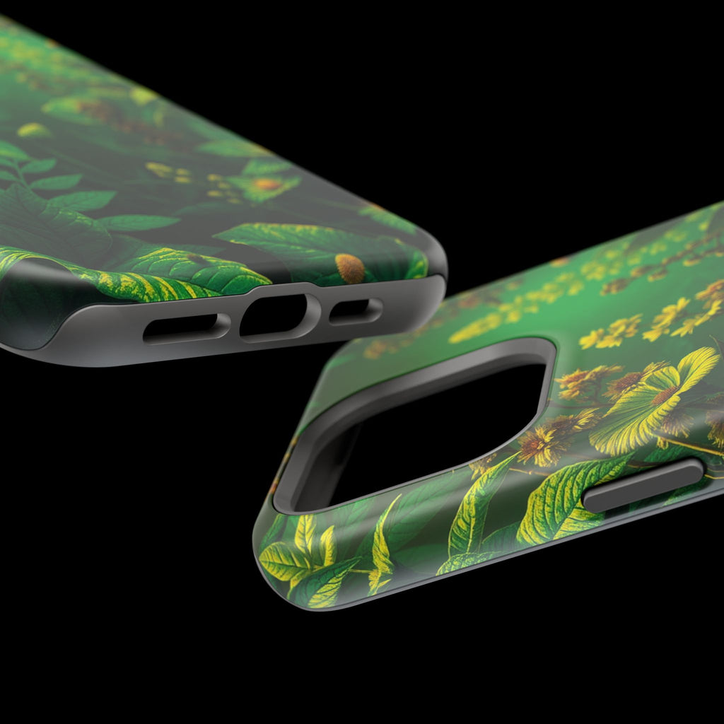 iPhone Emerald Green And Gold Vintage Botanicals Print Slim Snap Case · iPhone C