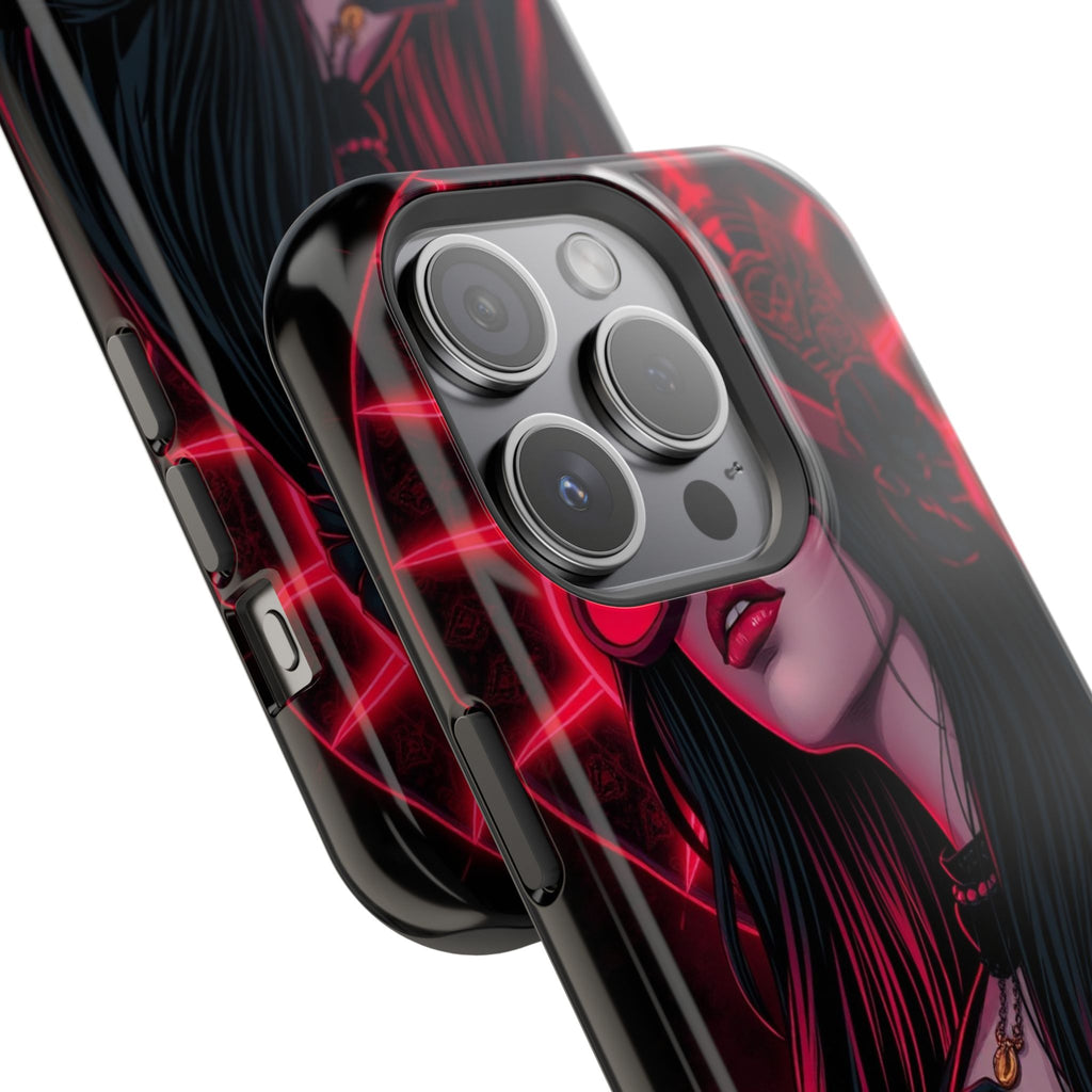 iPhone Black And Crimson Art Nouveau Female Slim Everyday Designer Case · iPhone