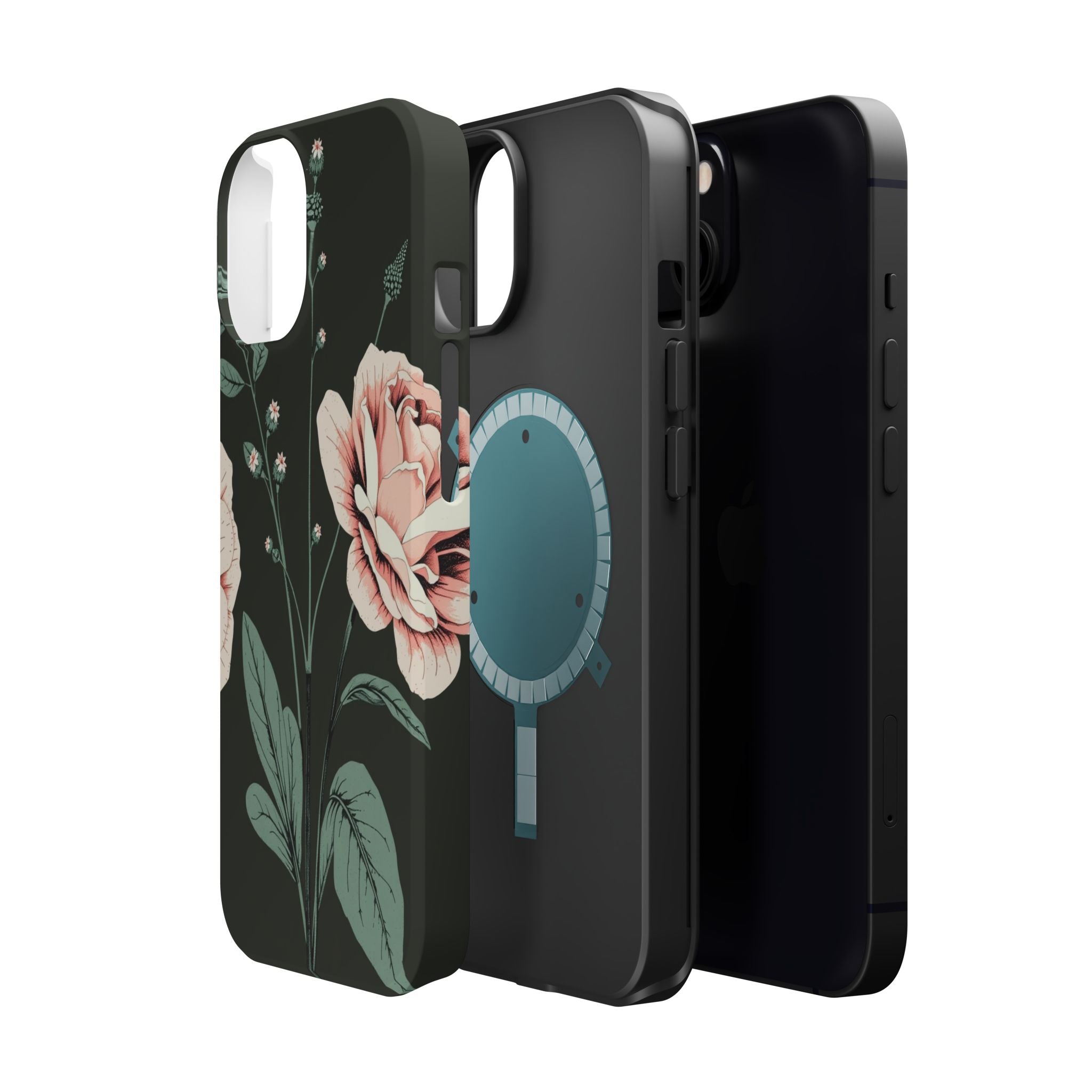 iPhone Mint And Blush Vintage Botanical Print Slim Everyday Designer Case · iPho