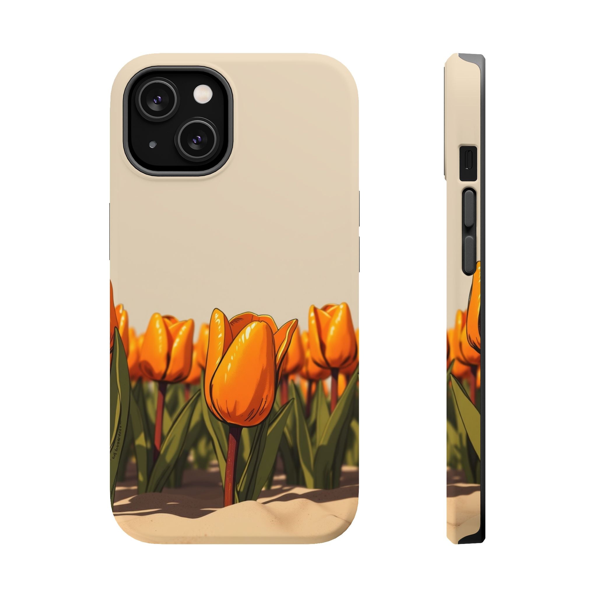 iPhone Burnt Orange And Sand Tulip Row Slim Everyday Designer Case · iPhone Case