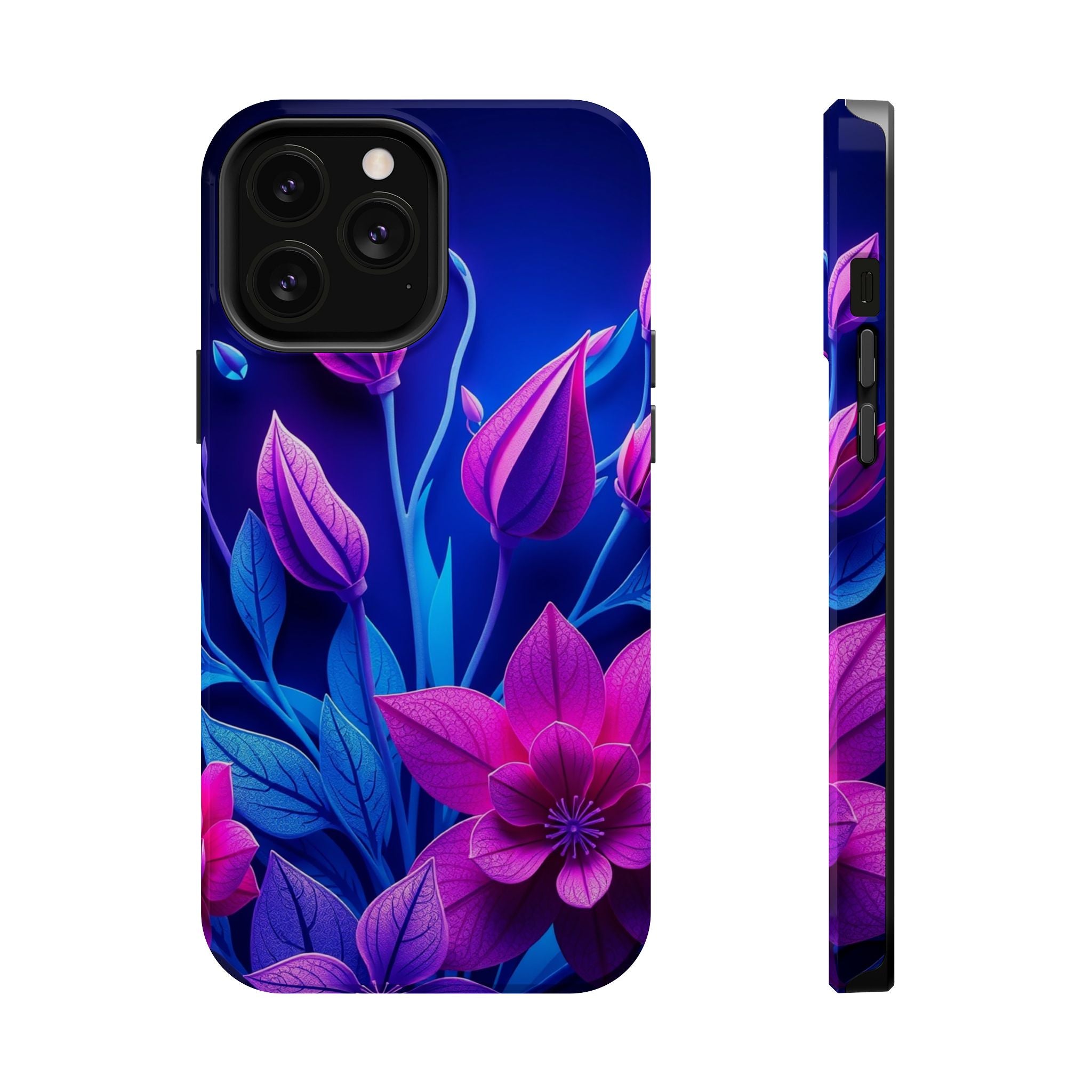 iPhone Neon Floral Paper Cut Art Bold Modern Everyday Snap Case · iPhone Case