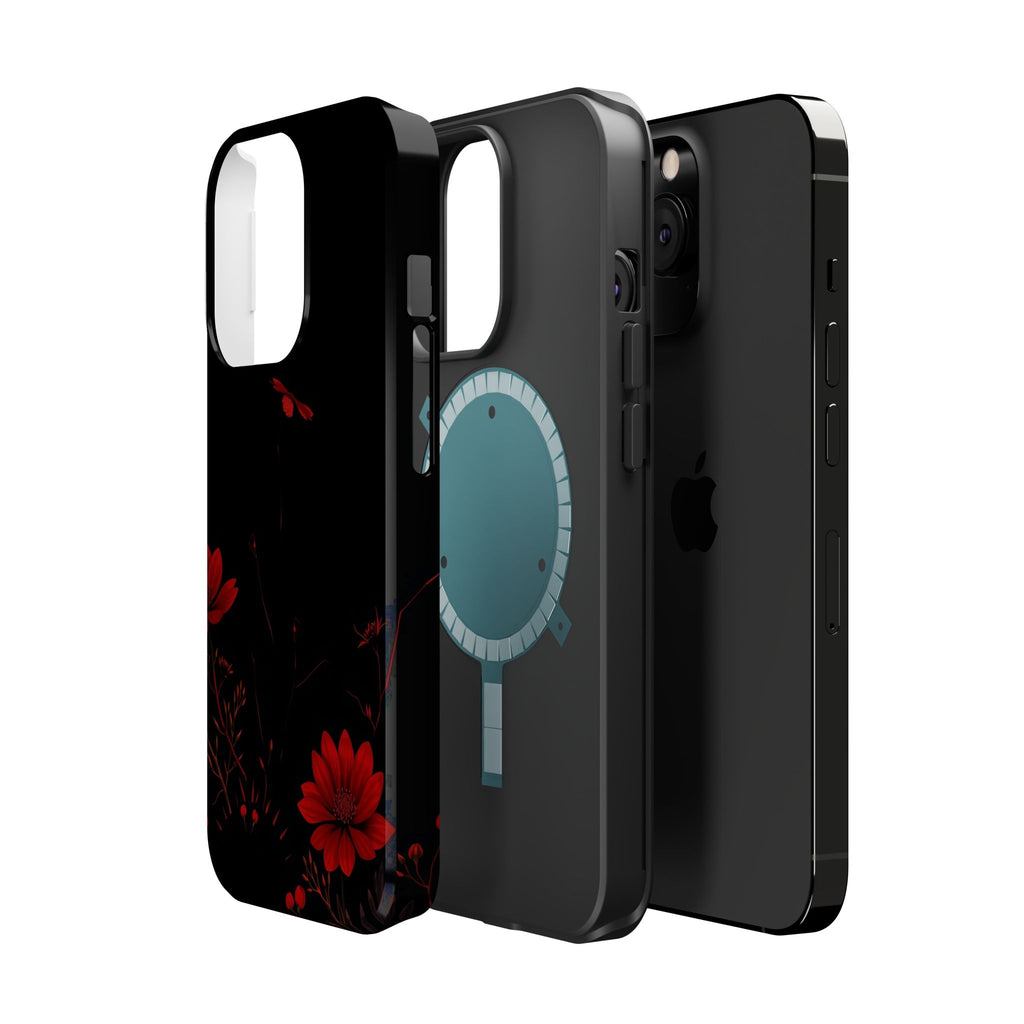 iPhone Black And Crimson Desert Flower Slim Everyday Designer Case · iPhone Case
