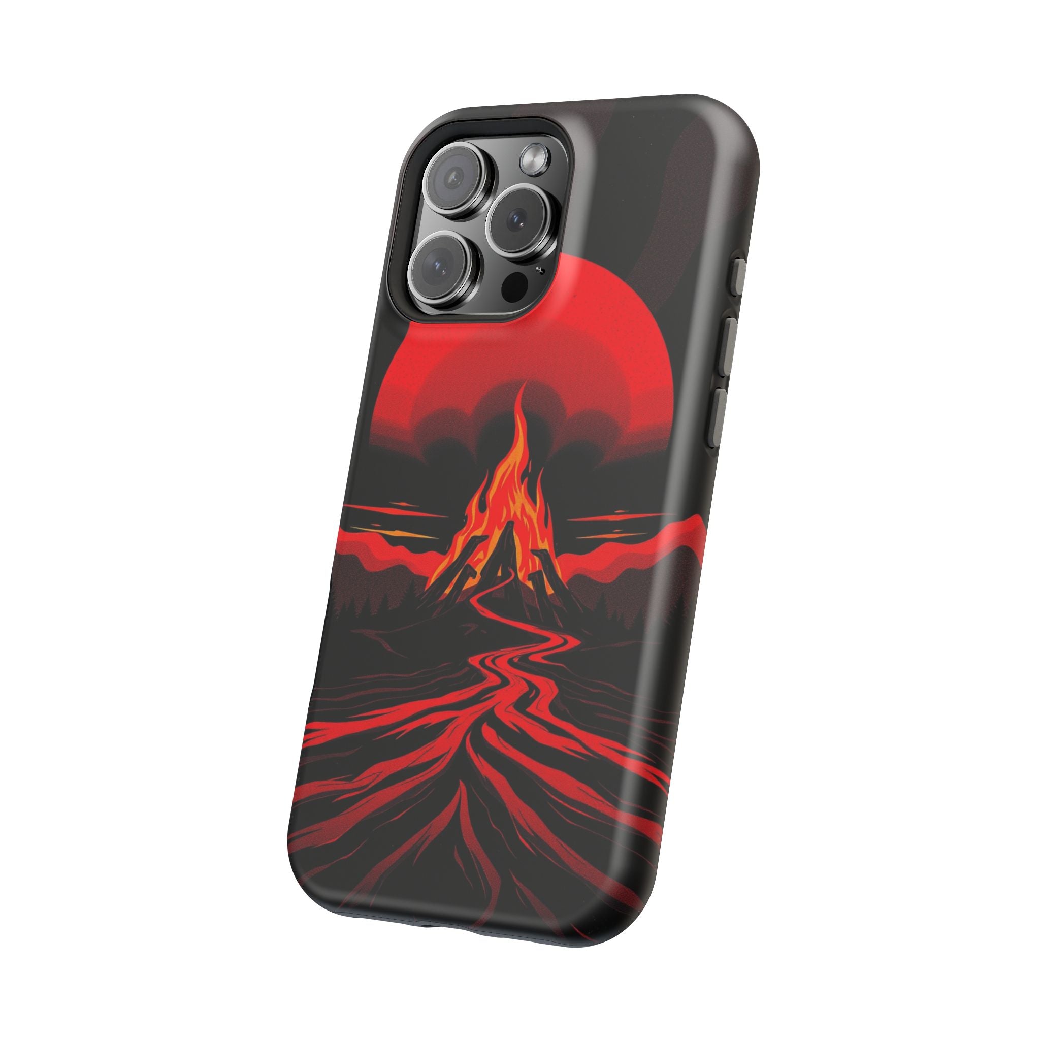 iPhone Black And Crimson Wildfire Glow Slim Everyday Designer Case · iPhone Case