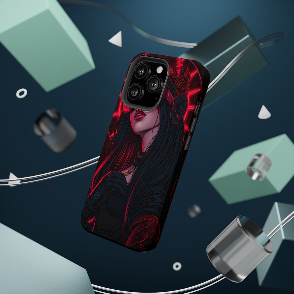 iPhone Black And Crimson Art Nouveau Female Slim Everyday Designer Case · iPhone