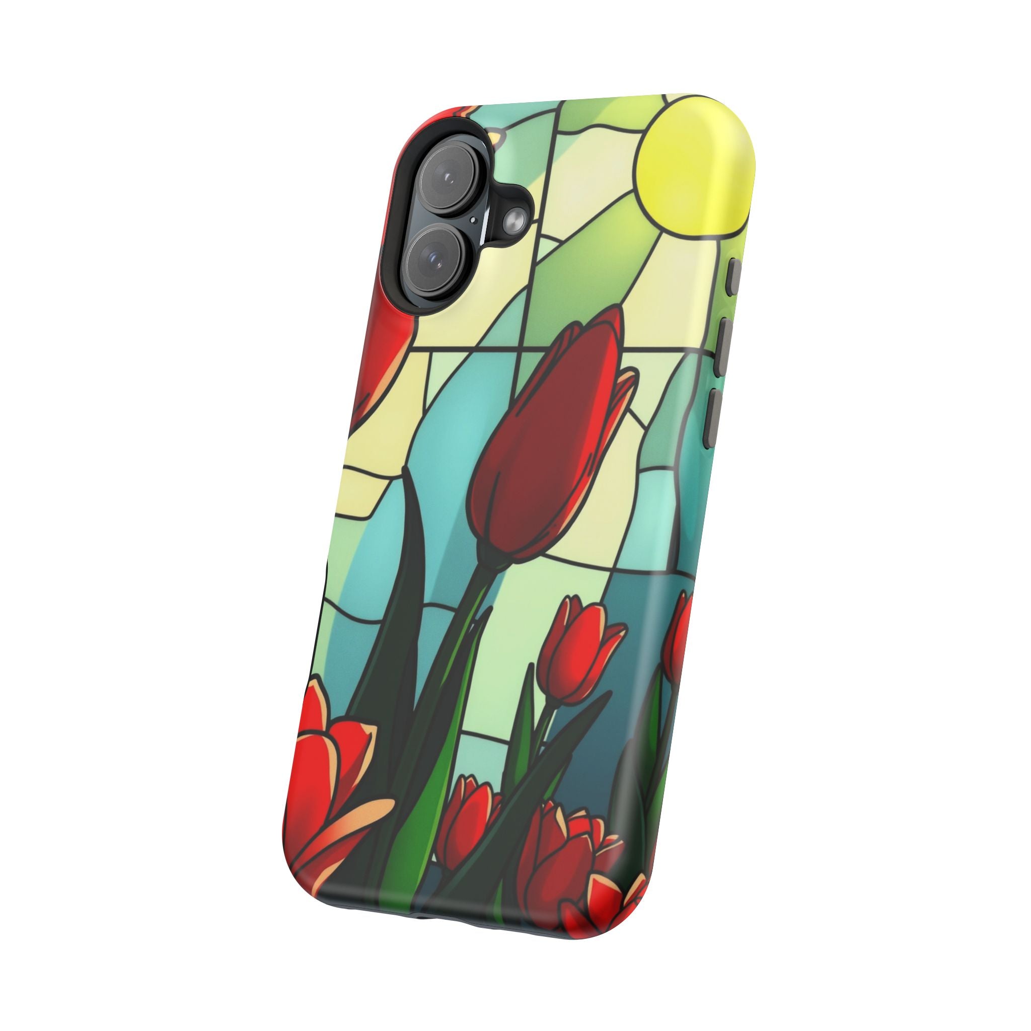 iPhone Tulip Row Stained Glass Slim Everyday Designer Case · iPhone Case