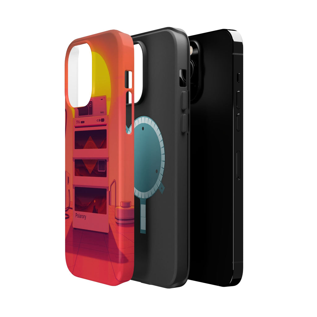 iPhone Polaroid Stack Memory Neon Cyberpunk Slim Everyday Designer Case · iPhone