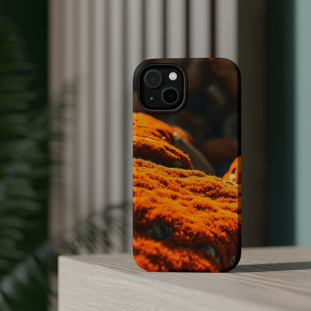 iPhone Burnt Orange And Sand Moss Covered Rocks Soft iPhone Finish · iPhone Case