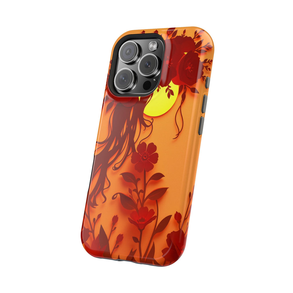 iPhone Sunset Amber And Peach Floral Crown Slim iPhone Everyday · iPhone Case