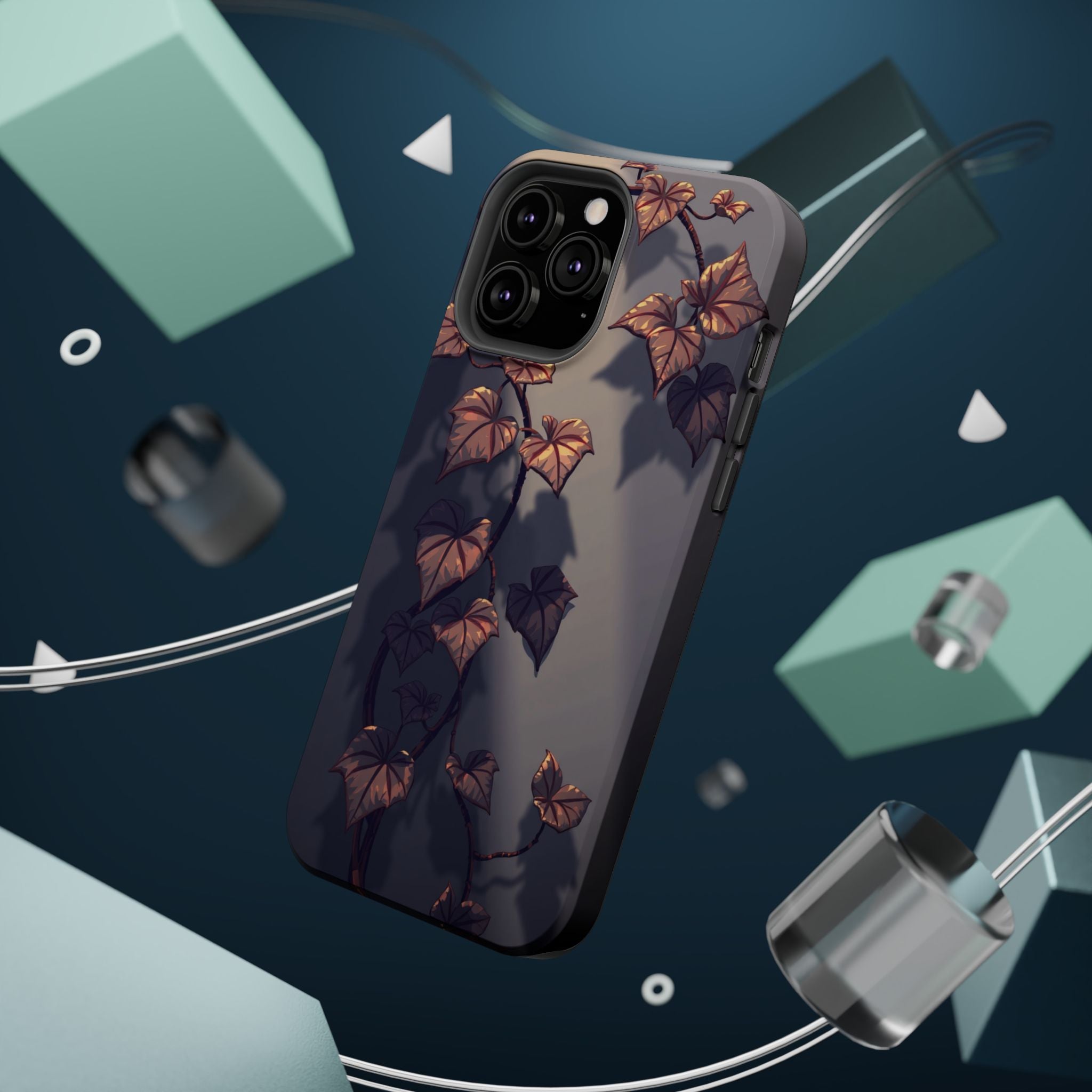 iPhone Charcoal And Copper Art Nouveau Vine Soft iPhone 13 Finish · iPhone Case