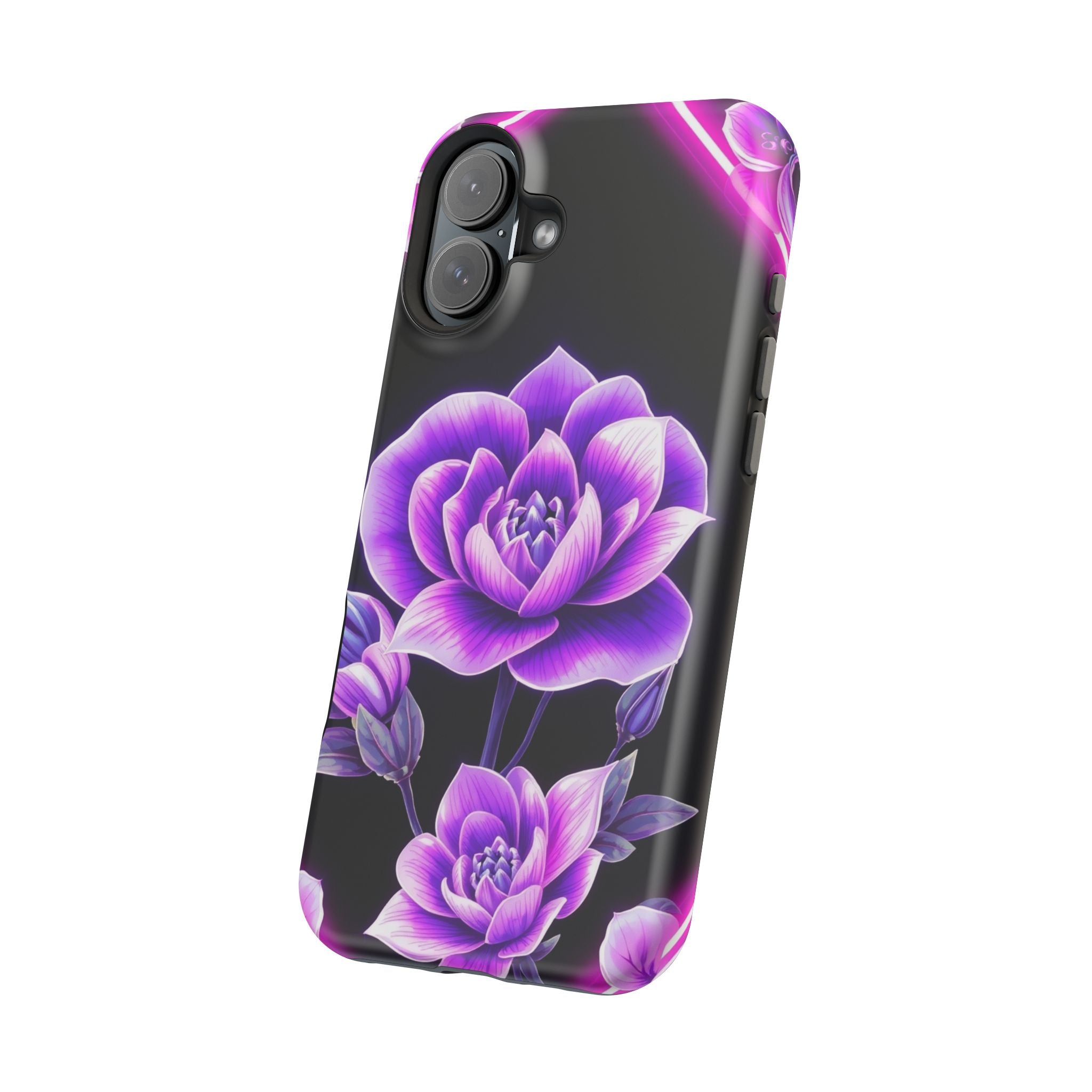 iPhone Floral Ombre Neon Cyberpunk Bold Modern Everyday Snap Case · iPhone Case