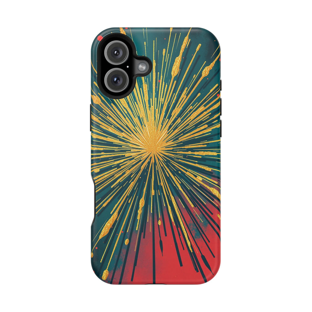 iPhone Gold Foil Burst Dark Gothic Ink Slim Everyday Designer Case · iPhone Case