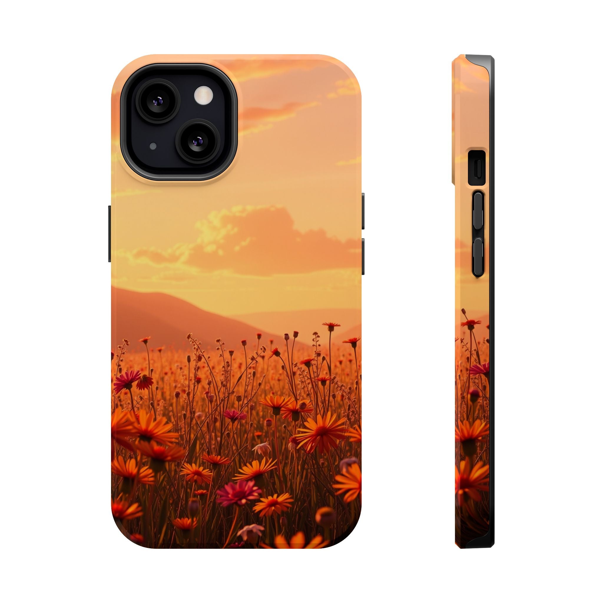 iPhone Sunset Amber And Peach Wildflower Field Soft iPhone Finish · iPhone Case