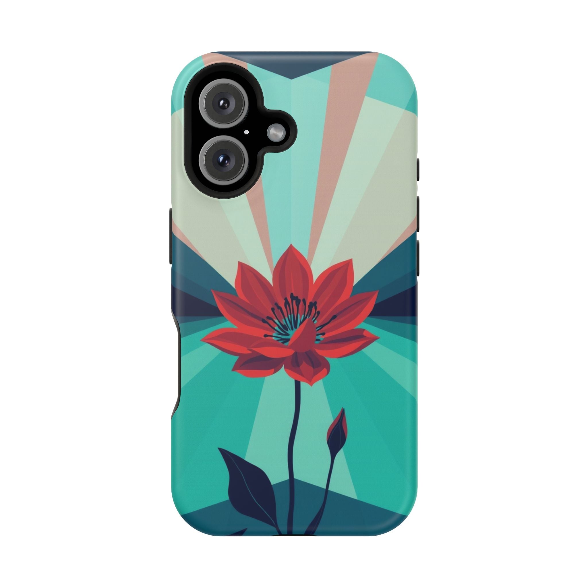 iPhone Teal And Coral Night Bloomer Slim Everyday Designer Case · iPhone Case