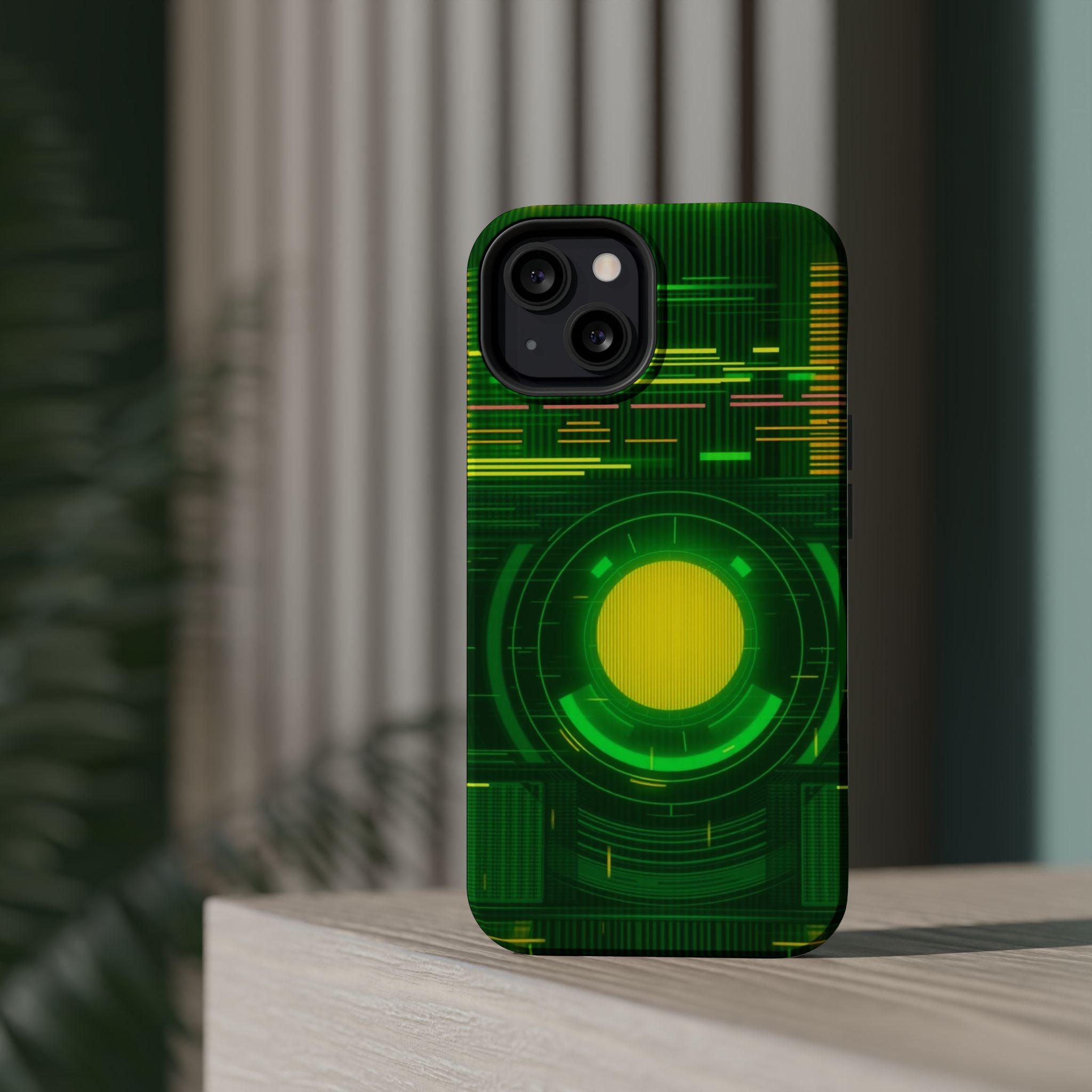 iPhone Emerald Green And Gold VHS Static Slim Everyday Designer Case · iPhone Ca