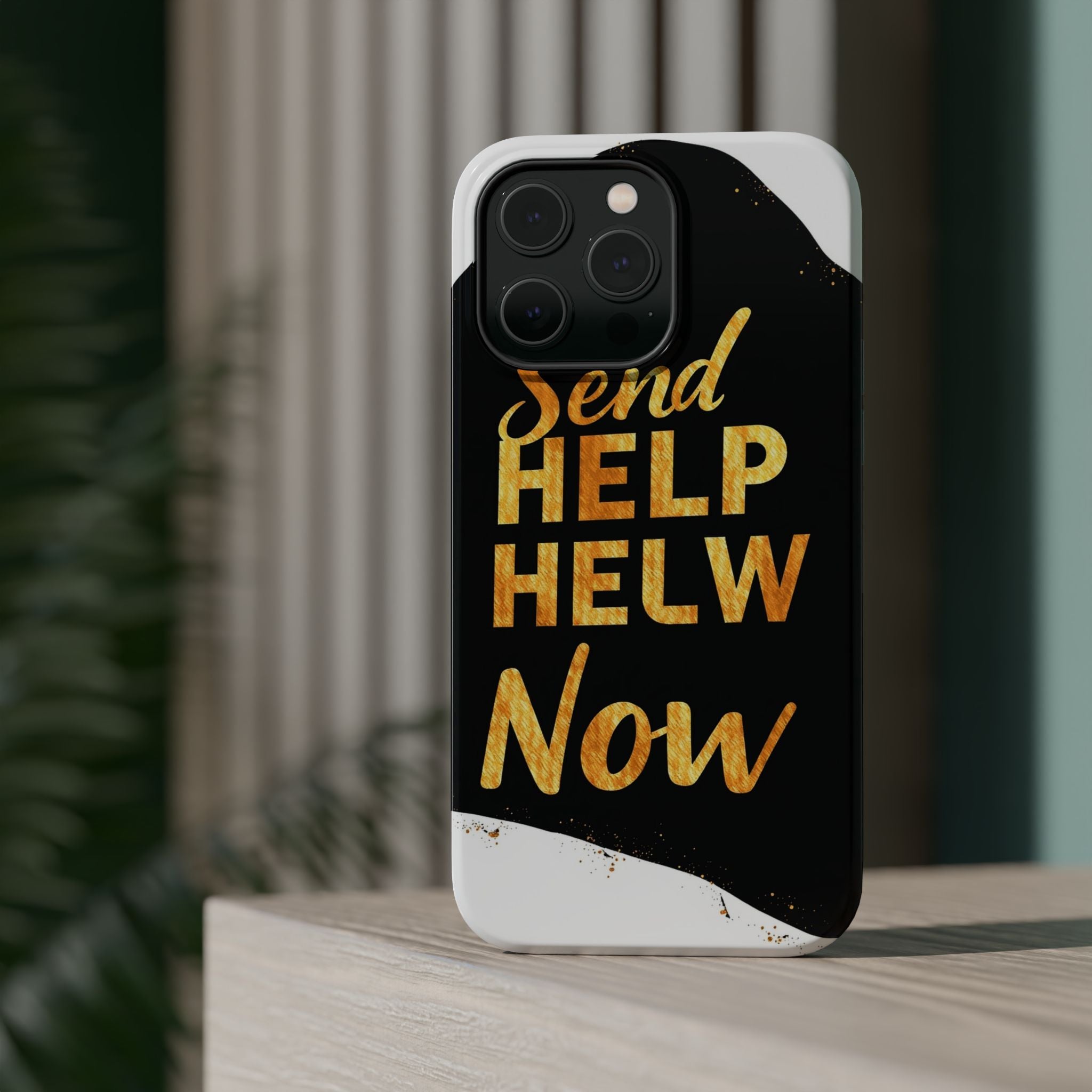 iPhone Send Help Now Enchanted Art Bold Modern Everyday Snap Case · iPhone Case