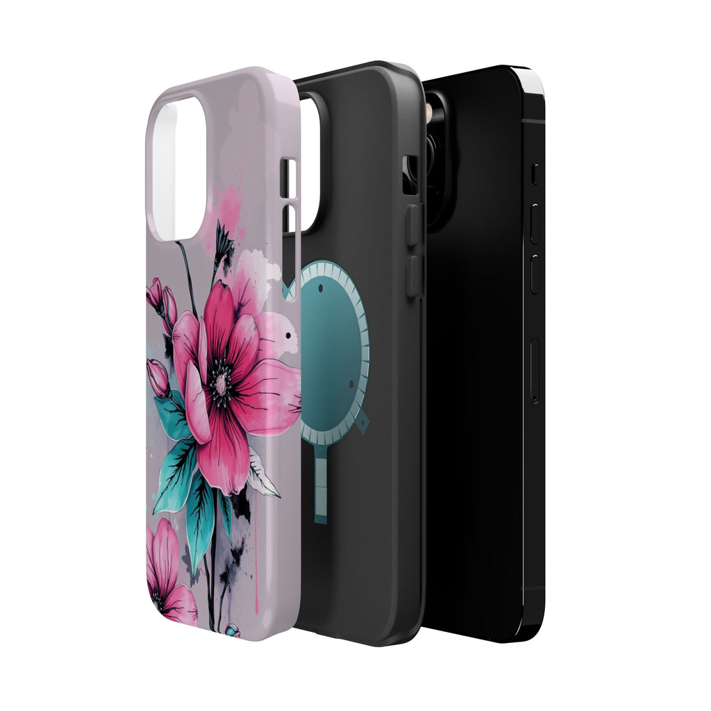 iPhone Mint And Blush Floral Ink Wash Slim Everyday Designer Case · iPhone Case