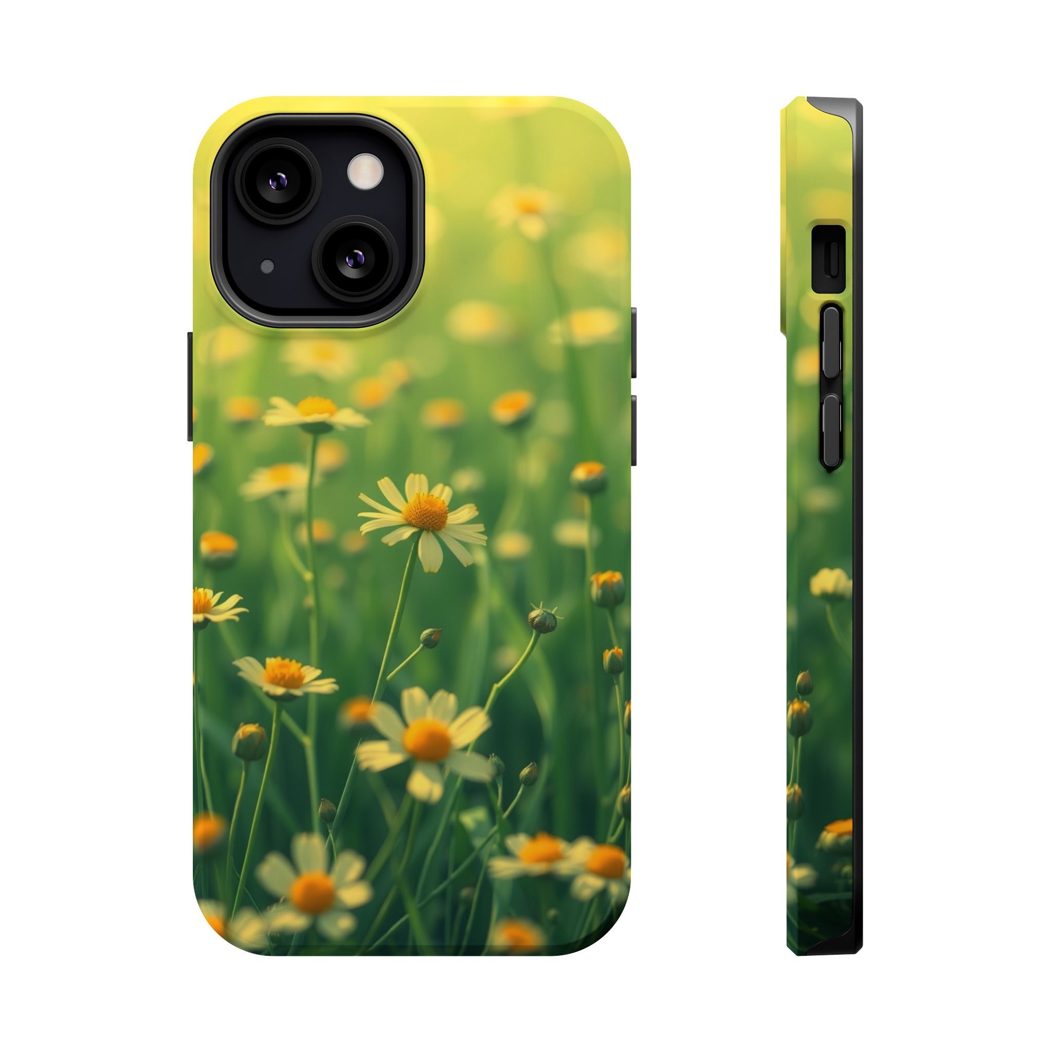 iPhone Emerald Green And Gold Wildflower Field Soft Finish Everyday · iPhone Cas