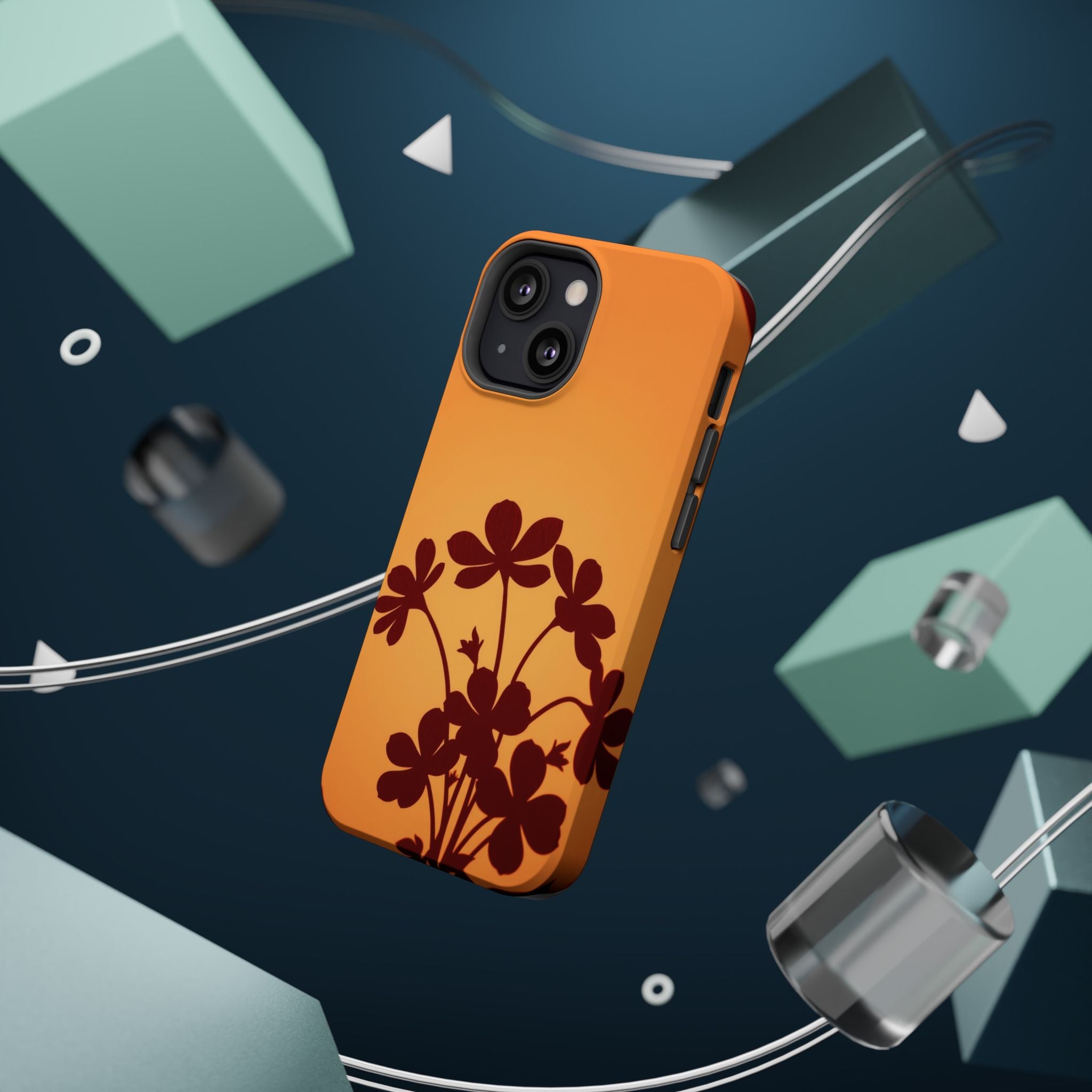 iPhone Floral Silhouette Electric Art Slim Everyday Designer Case · iPhone Case