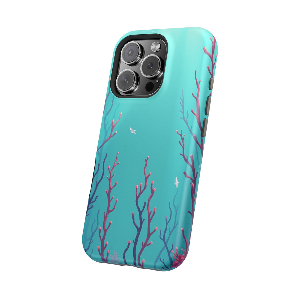 iPhone Teal And Coral Kelp Forest Bold Modern Everyday Snap Case · iPhone Case