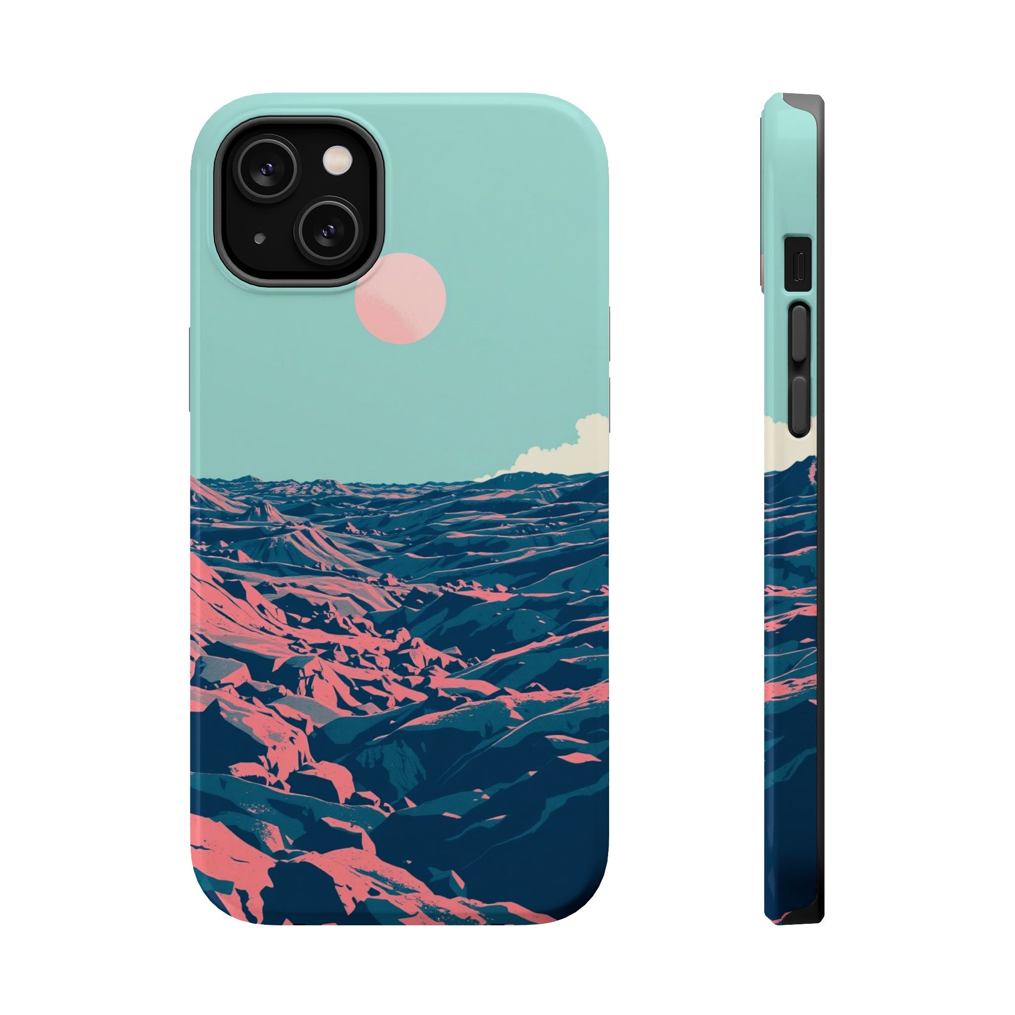 iPhone Mint And Blush Lava Field Bold Modern Everyday Snap Case · iPhone Case