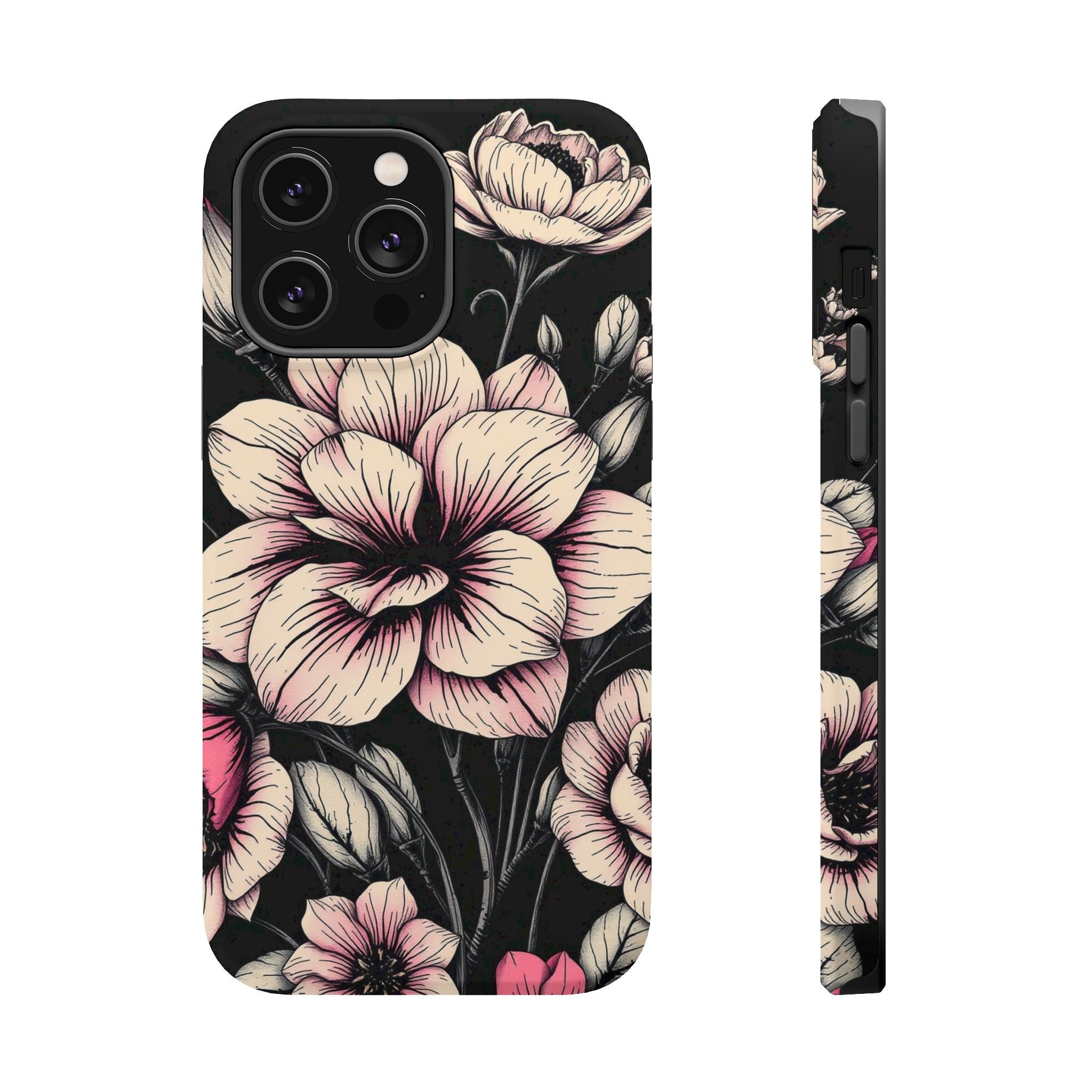 iPhone Floral Dark Academia Gothic Ink Slim Everyday Designer Case · iPhone Case