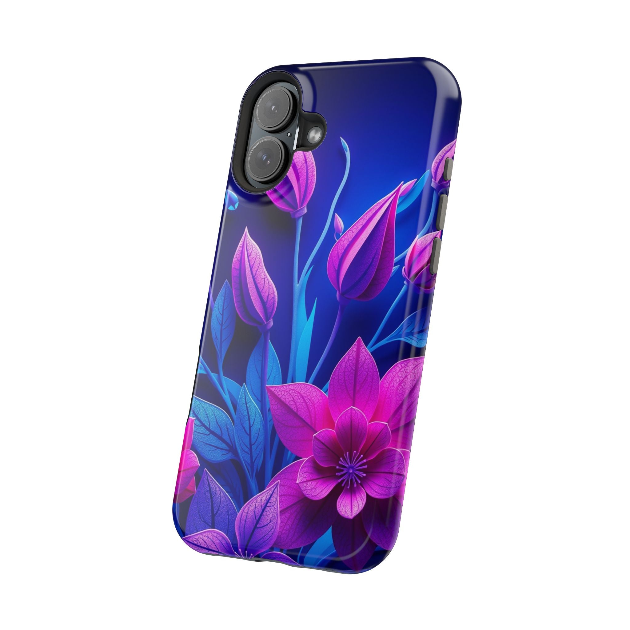 iPhone Neon Floral Paper Cut Art Bold Modern Everyday Snap Case · iPhone Case