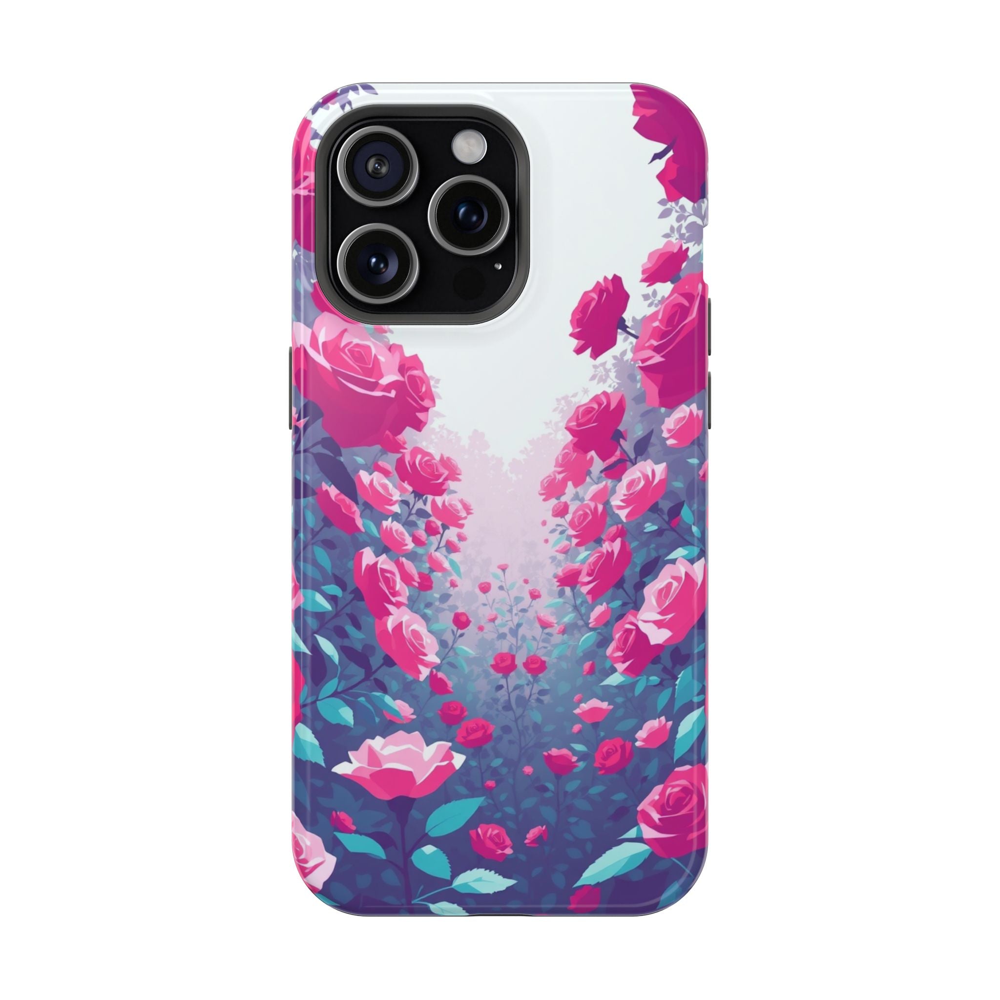 iPhone Cyan And Magenta Rose Garden Slim Everyday Designer Case · iPhone Case