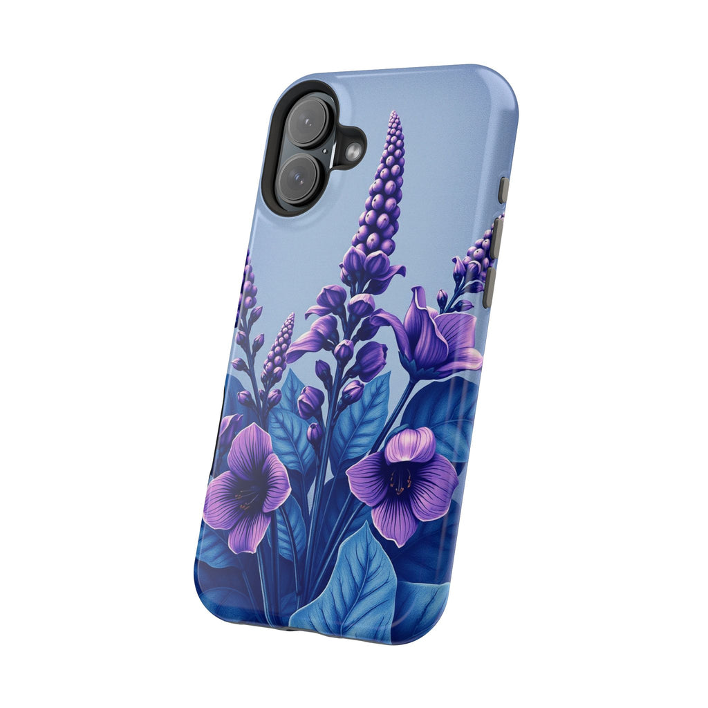 iPhone Indigo And Violet Botanical Illustration Soft iPhone Finish · iPhone Case