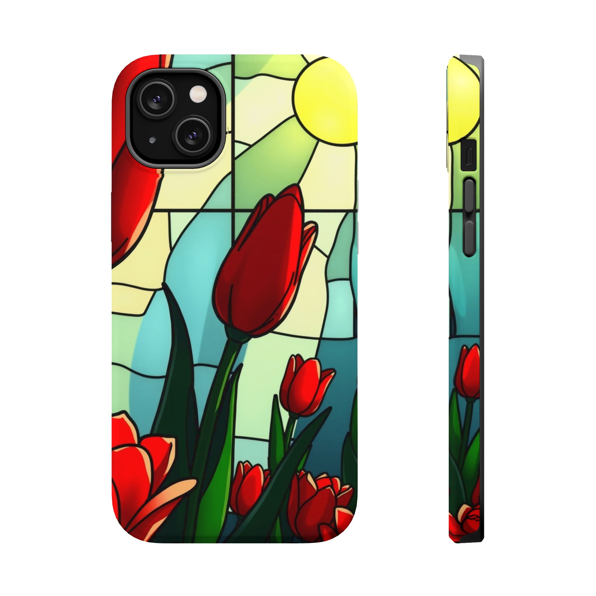 iPhone Tulip Row Stained Glass Slim Everyday Designer Case · iPhone Case