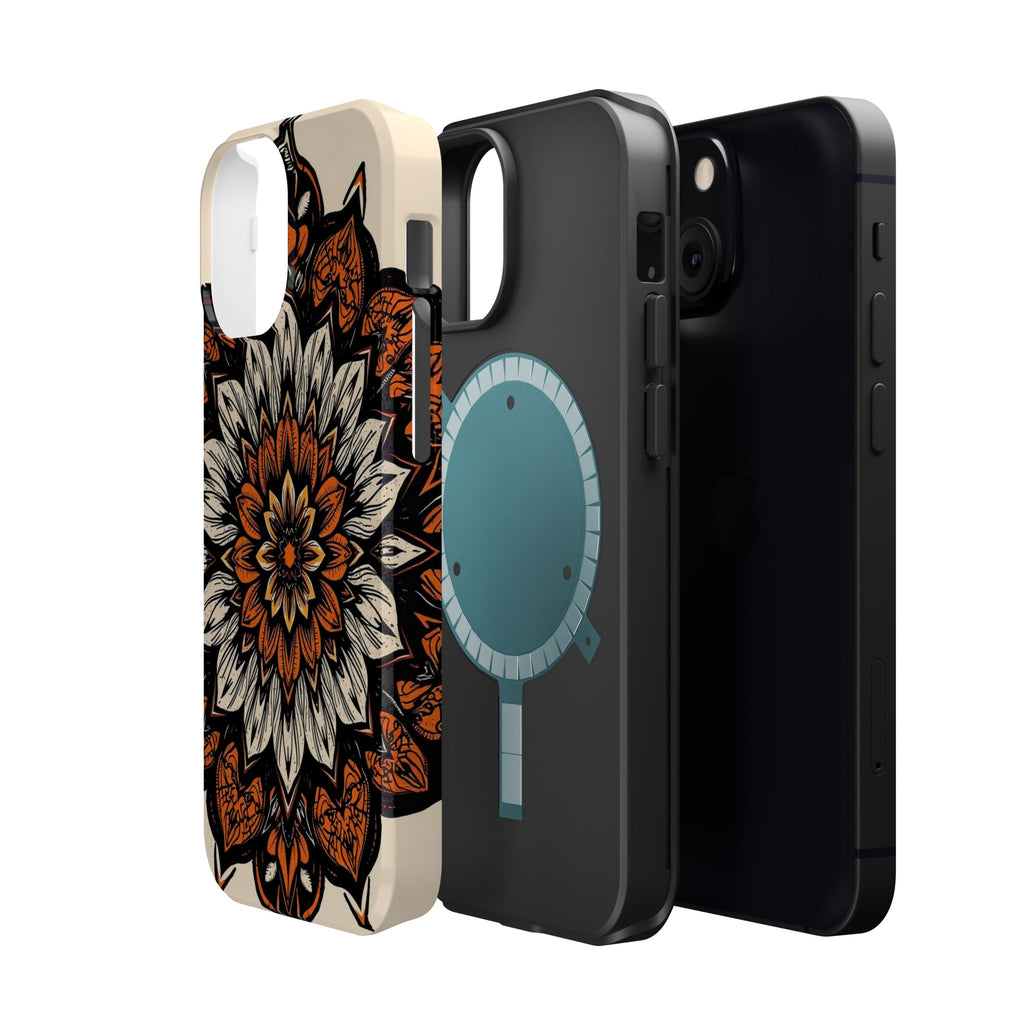 iPhone Burnt Orange And Sand Floral Mandala Slim Snap Cas Carry Case · iPhone Ca