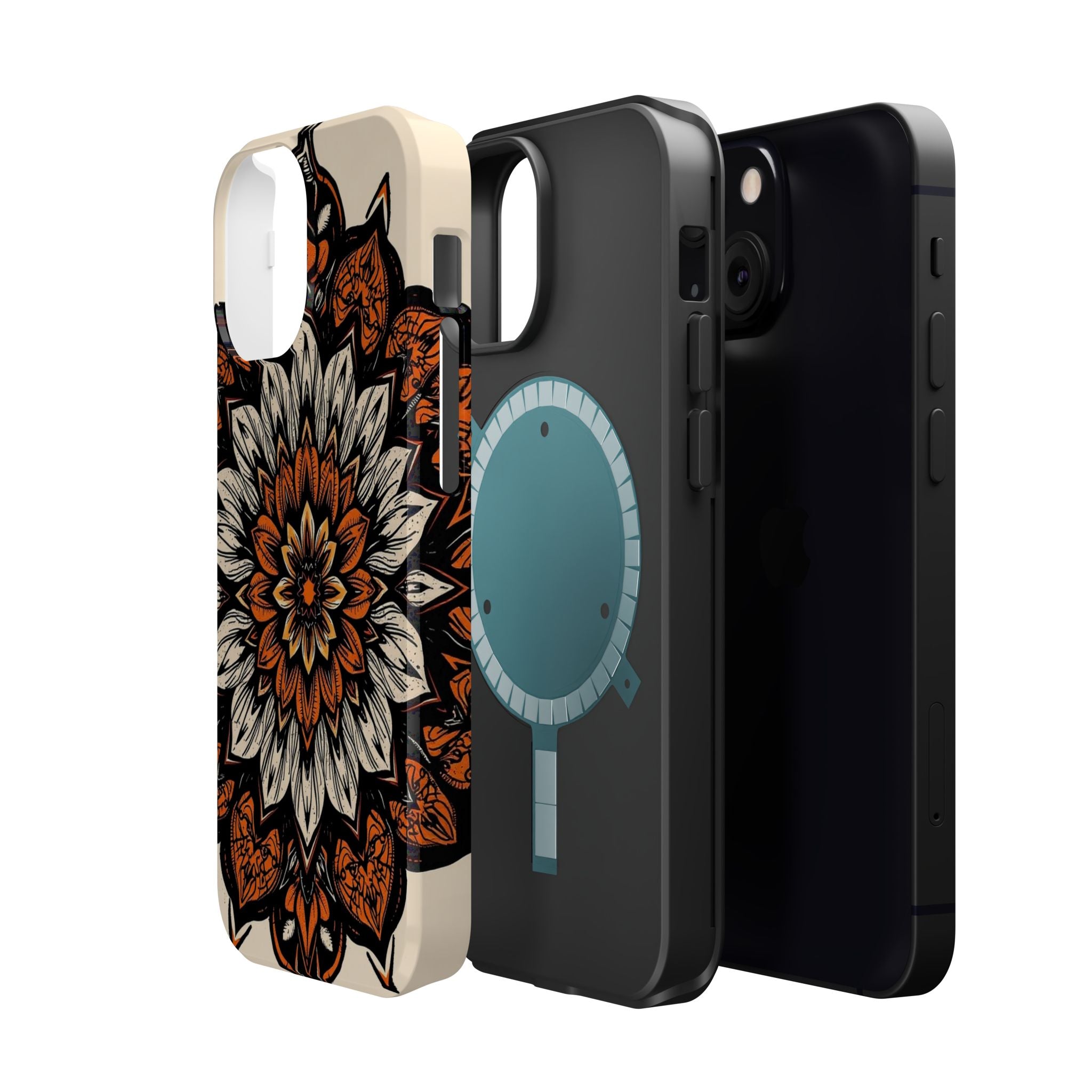 iPhone Burnt Orange And Sand Floral Mandala Slim Snap Cas Carry Case · iPhone Ca