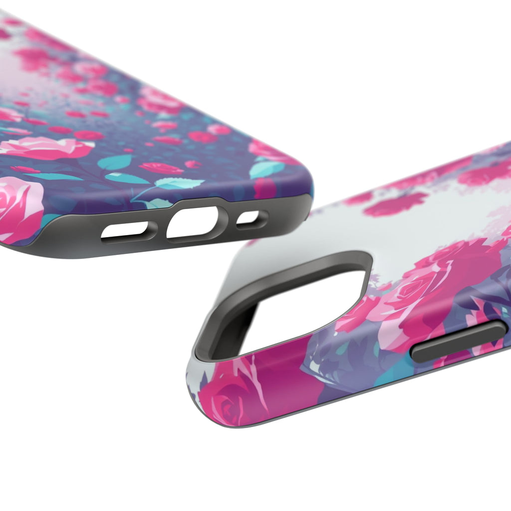 iPhone Cyan And Magenta Rose Garden Slim Everyday Designer Case · iPhone Case