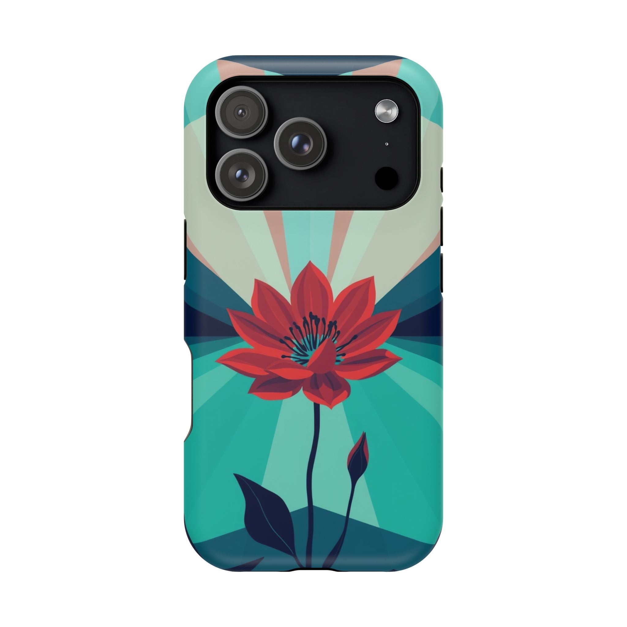 iPhone Teal And Coral Night Bloomer Slim Everyday Designer Case · iPhone Case