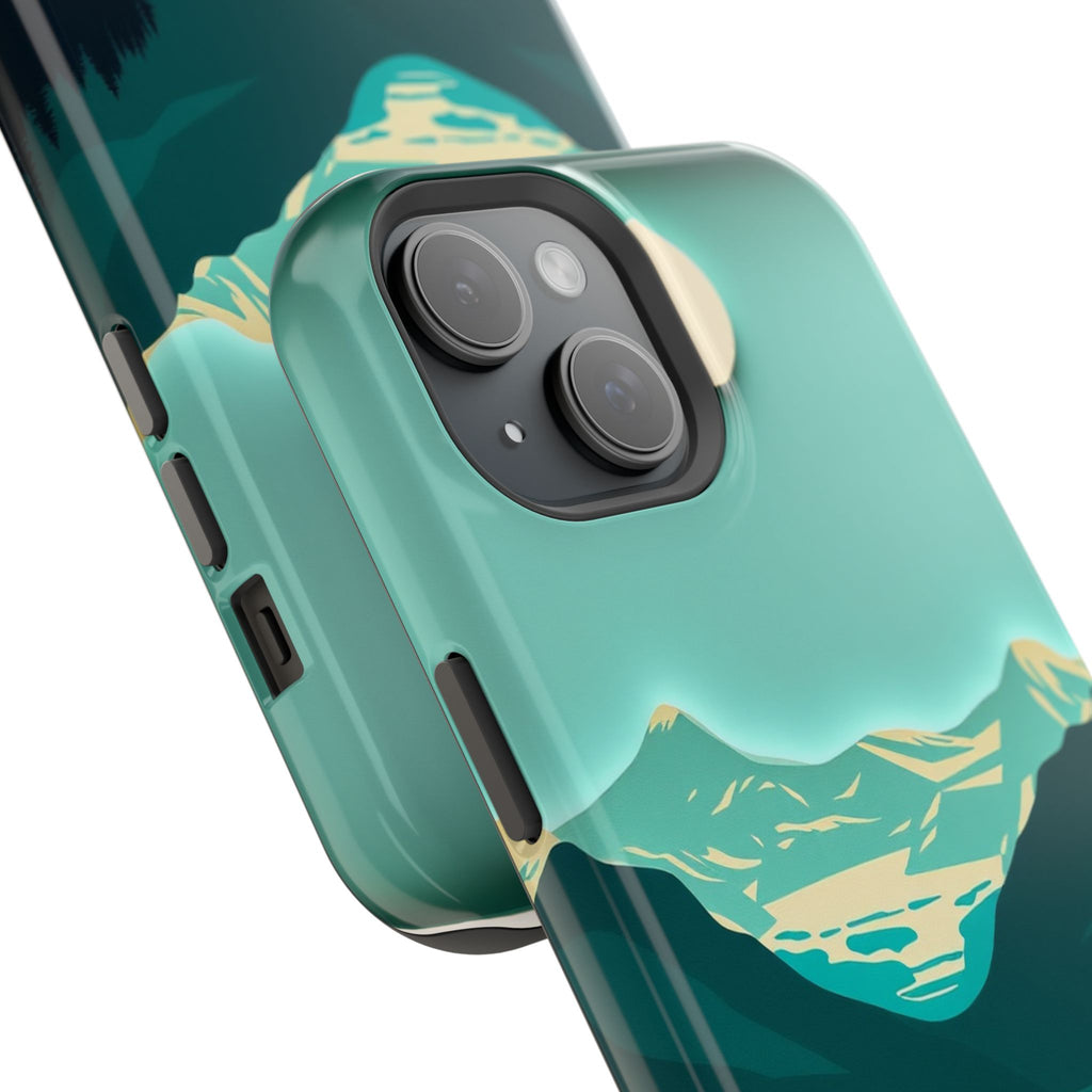 iPhone Glacier Lake Paper Cut Art Bold Modern Everyday Snap Case · iPhone Case
