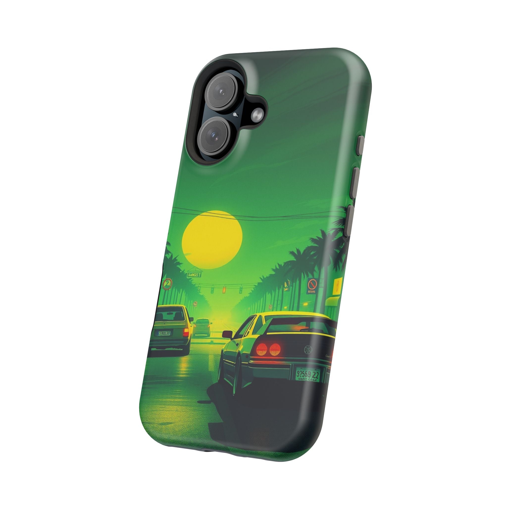iPhone Dreamy Sunset Drive 80s Design Slim Everyday Designer Case · iPhone Case
