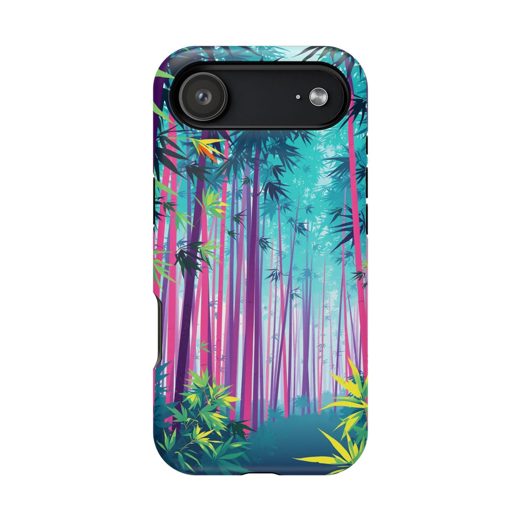 iPhone Cyan And Magenta Bamboo Grove Slim Everyday Designer Case · iPhone Case