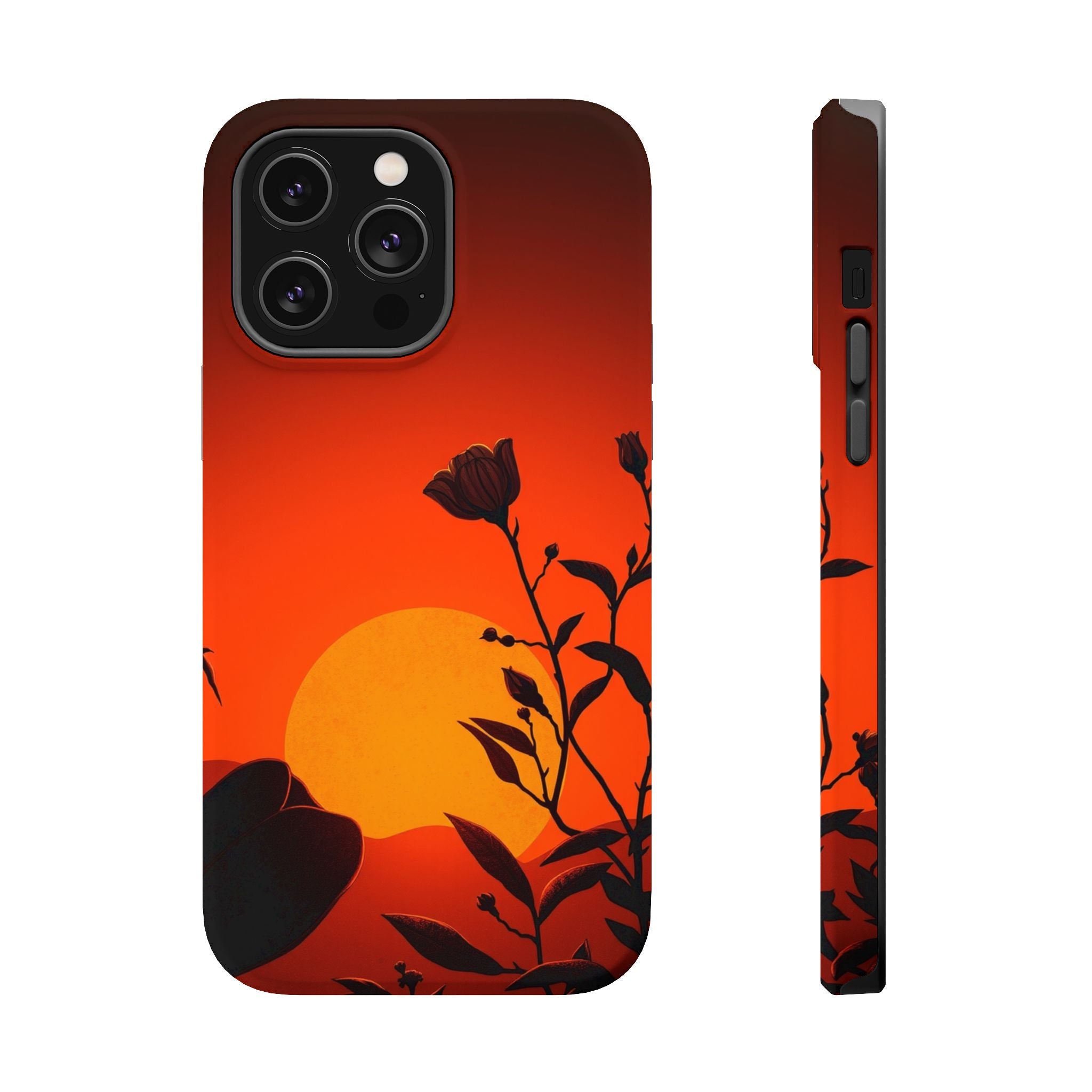 iPhone Bloom and Leaf Dark Gothic Ink Slim Everyday Designer Case · iPhone Case