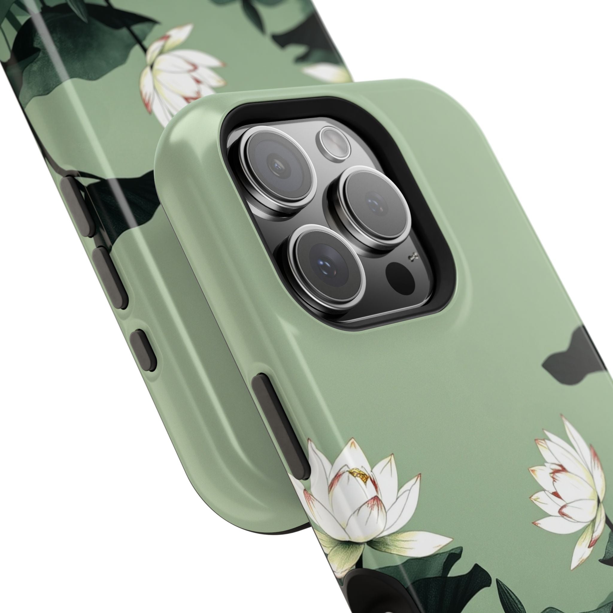 iPhone Sage And Ivory Lotus Pond Bold Modern Everyday Snap Case · iPhone Case