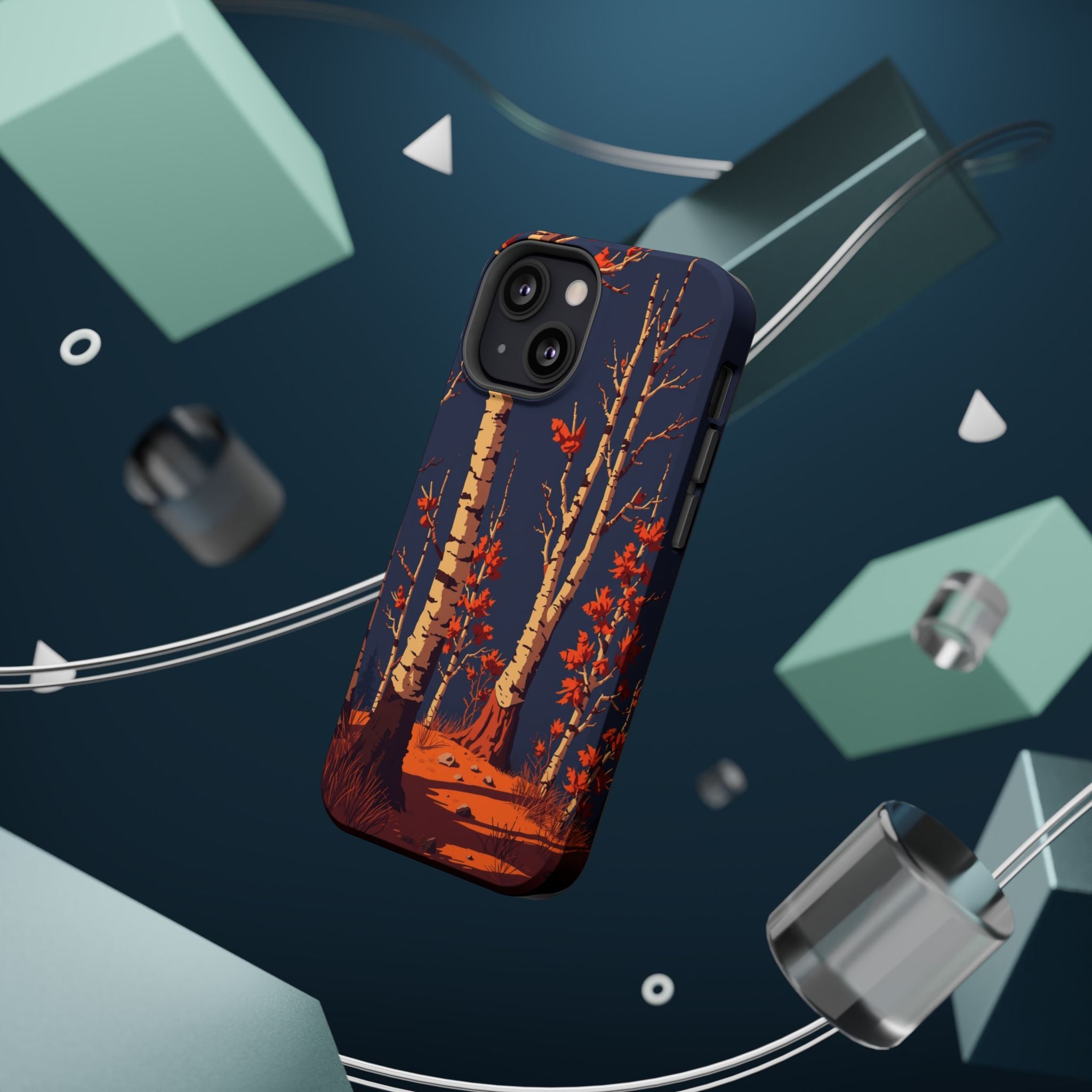 iPhone Birch Grove Pixel Art -Bit Bold Modern Everyday Snap Case · iPhone Case