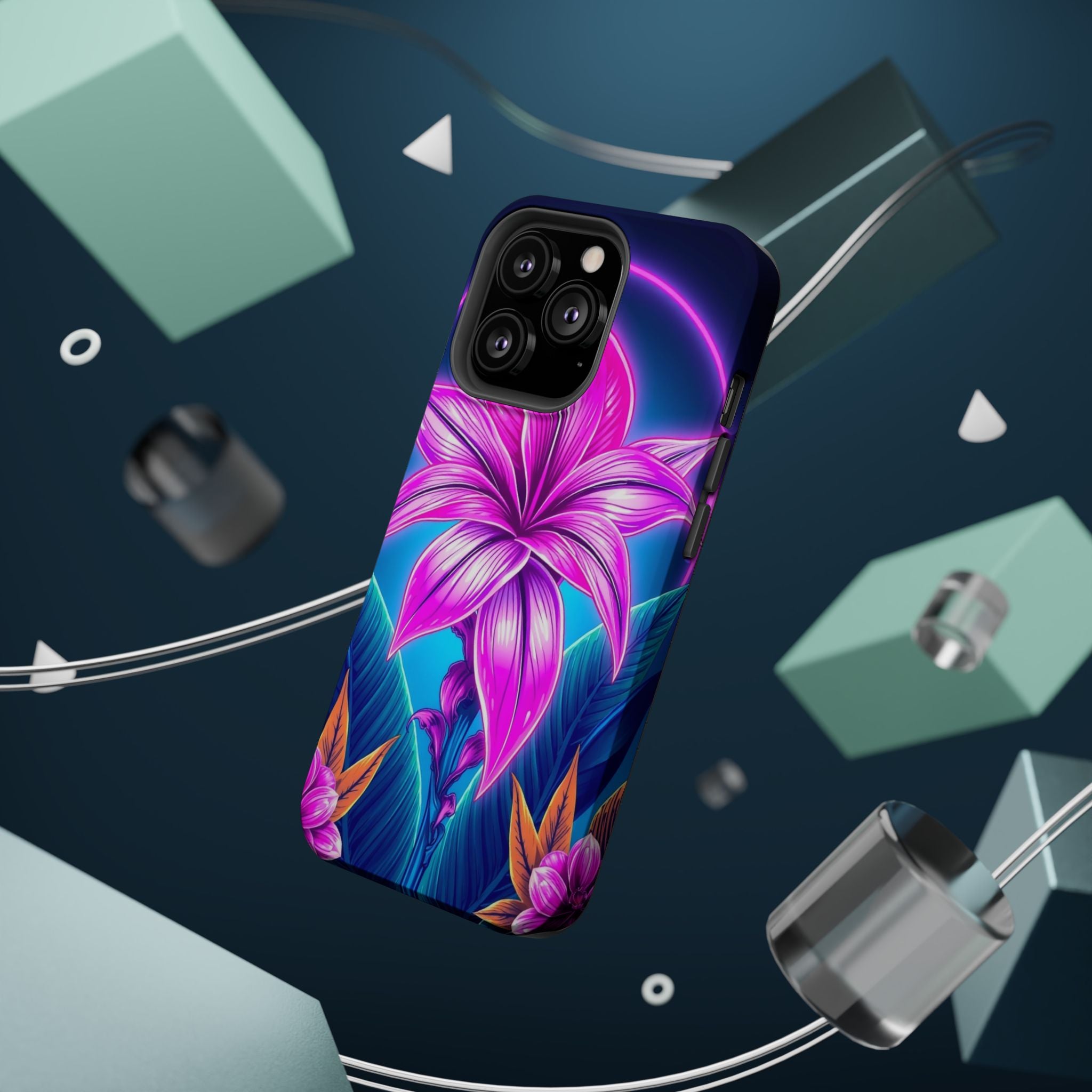 iPhone Tropical Bloom Neon Cyberpunk Slim Everyday Designer Case · iPhone Case