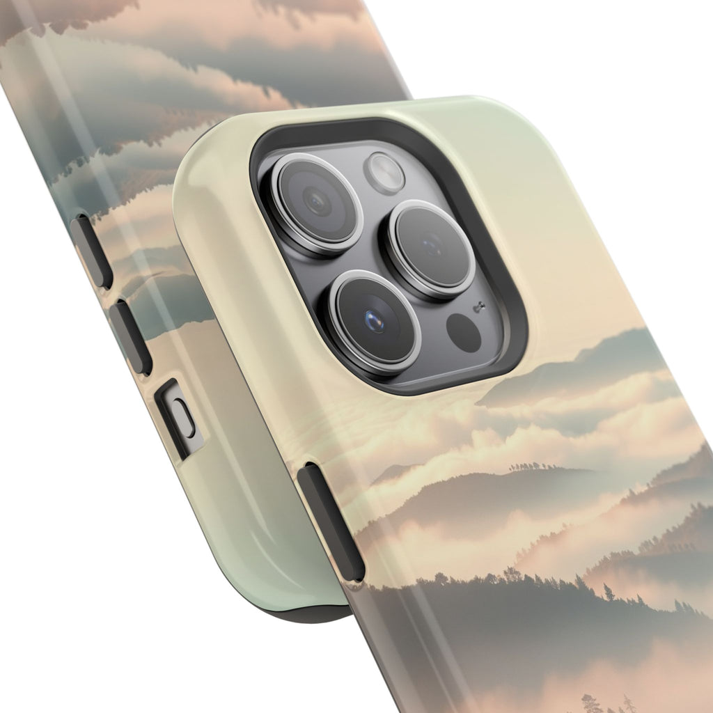 iPhone Mint And Blush Fog Rolling Over Hills Slim iPhone Everyday · iPhone Case